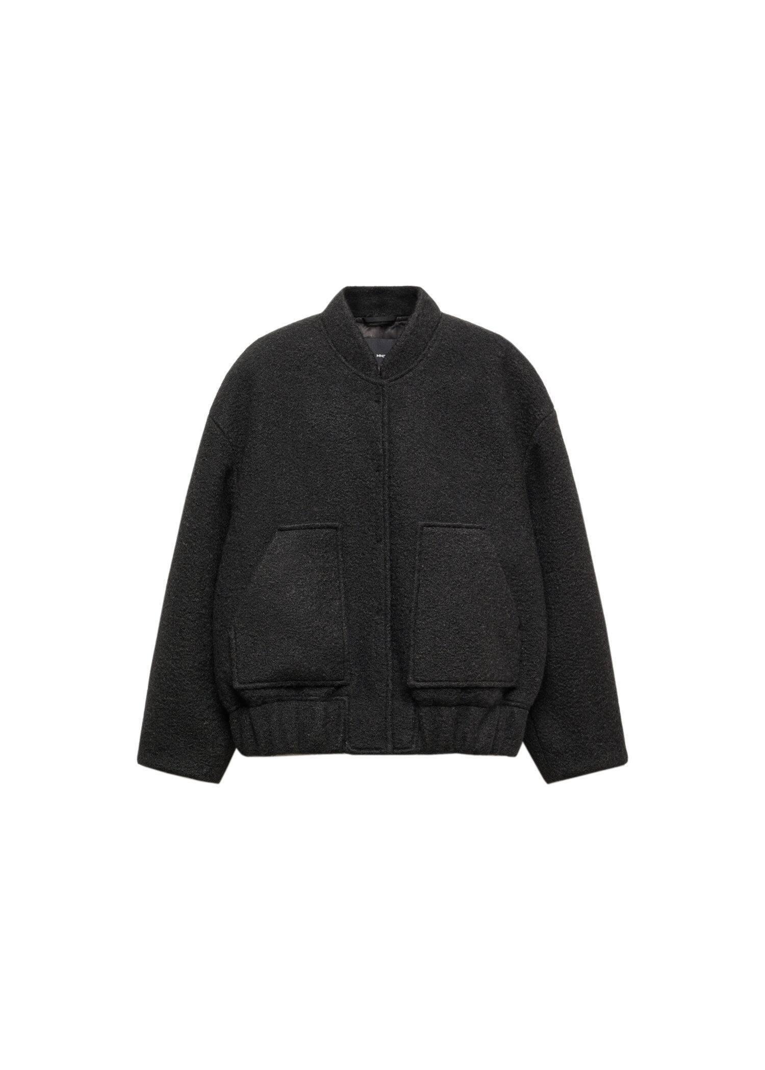 Grey Oversized Bomber Jacket, , large image number 3