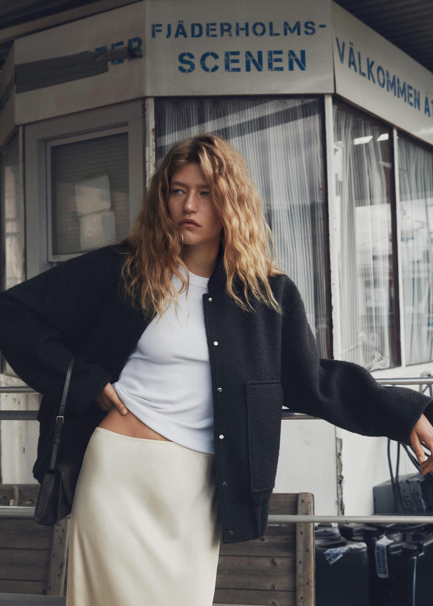 Grey Oversized Bomber Jacket, , large image number 5