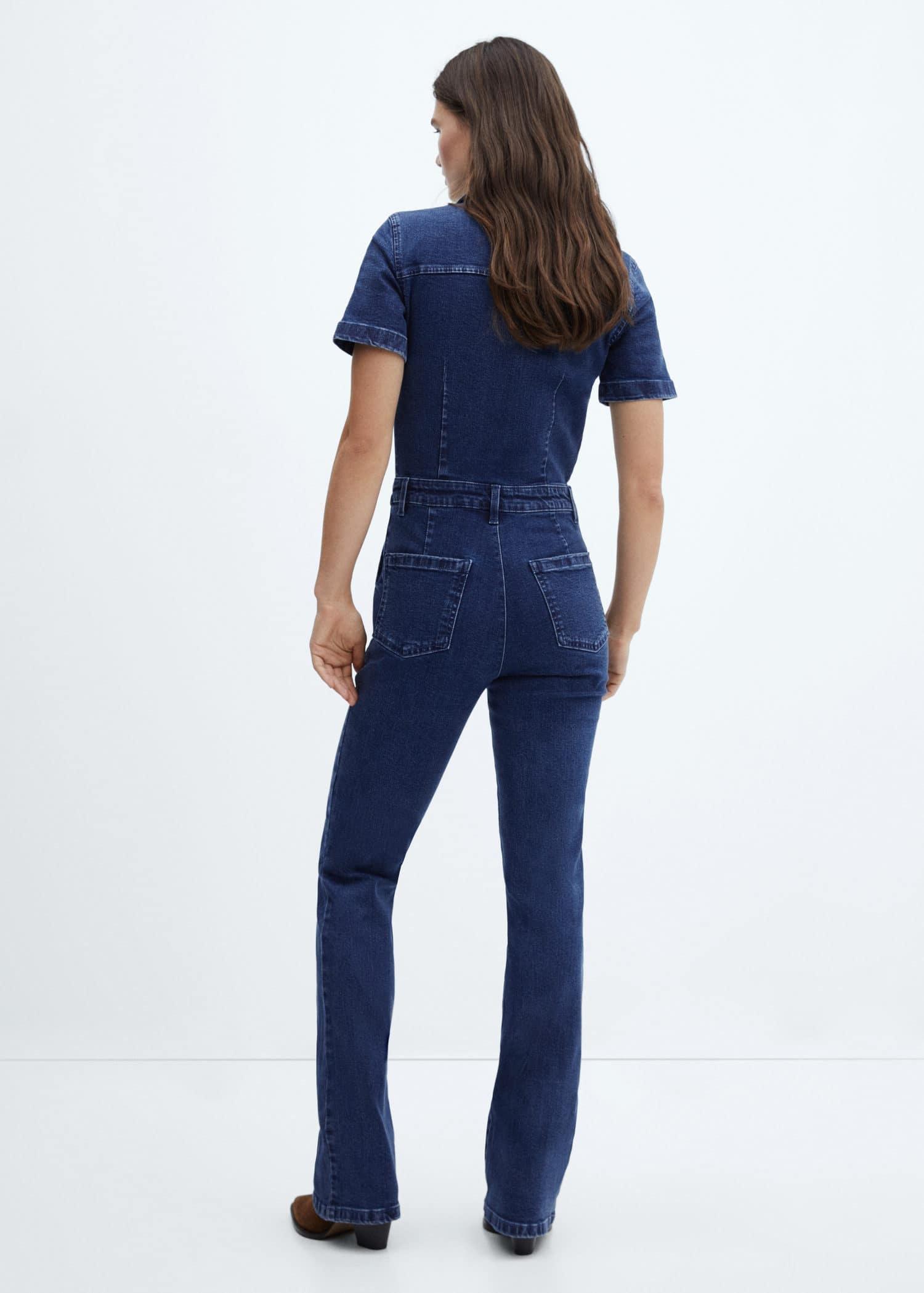 Blue Denim Zipper Jumpsuit, , large image number 5