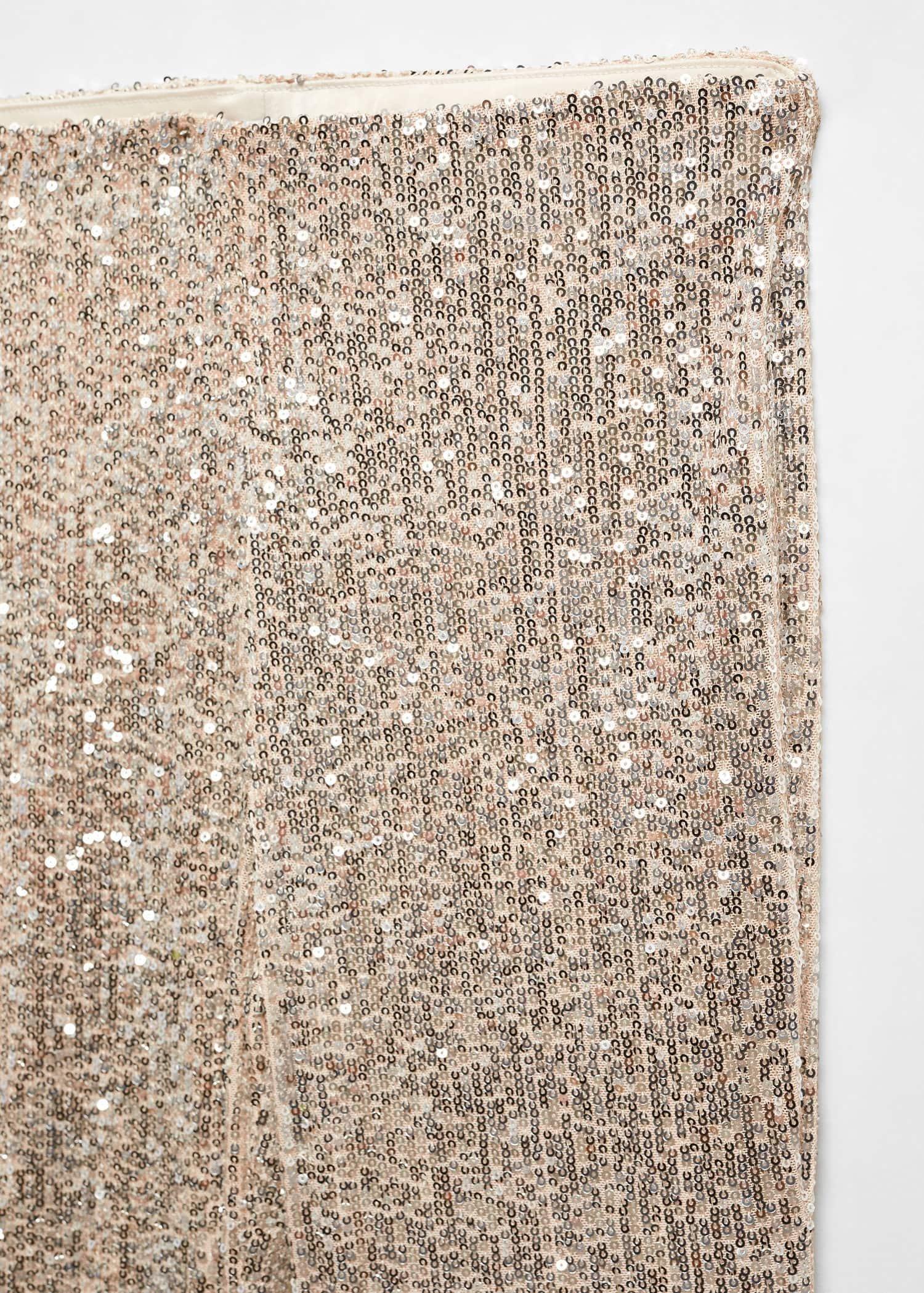 Beige Sequin Flared Trousers, , large image number 4