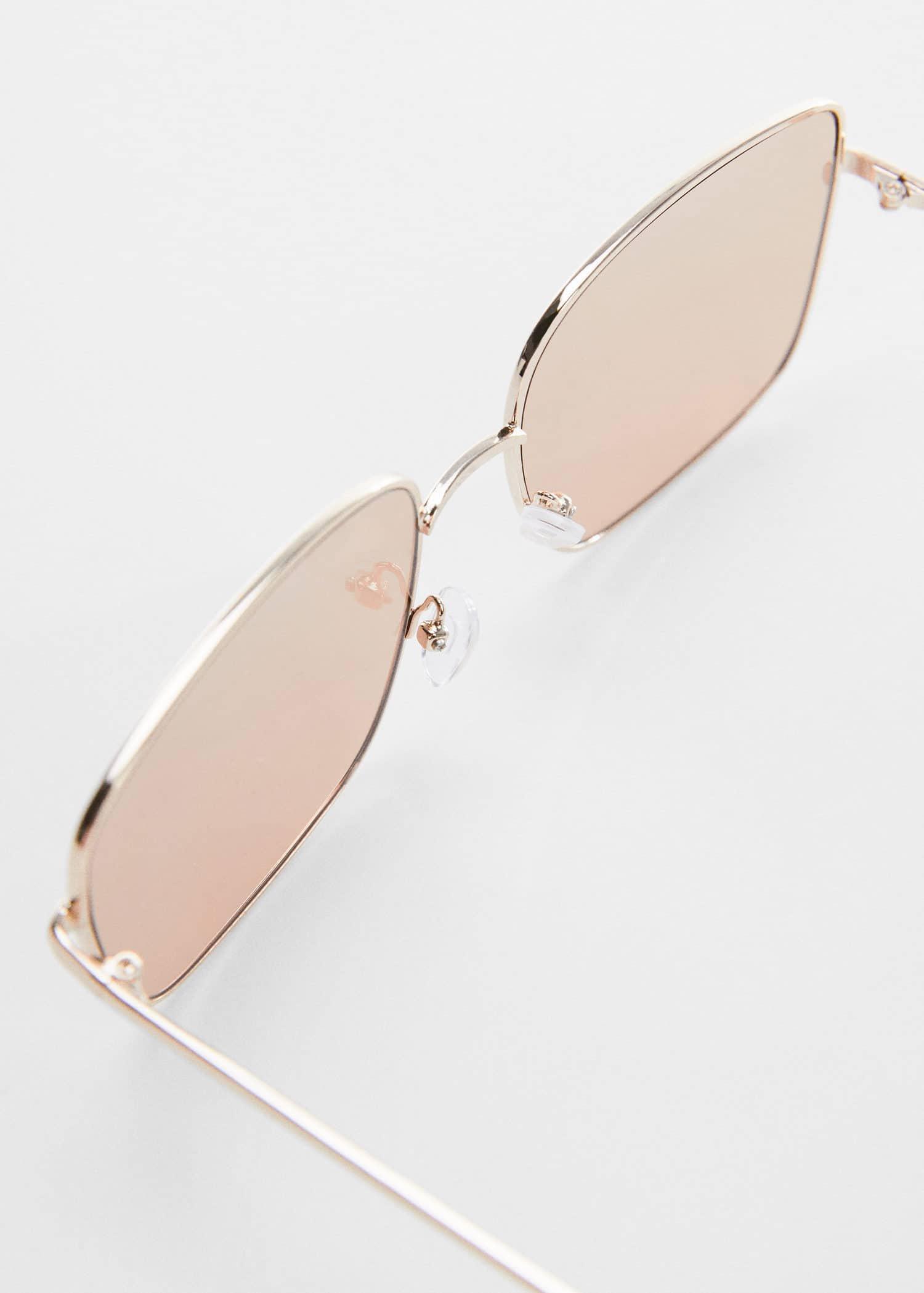 Gold Square Metallic Frame Sunglasses, , large image number 1