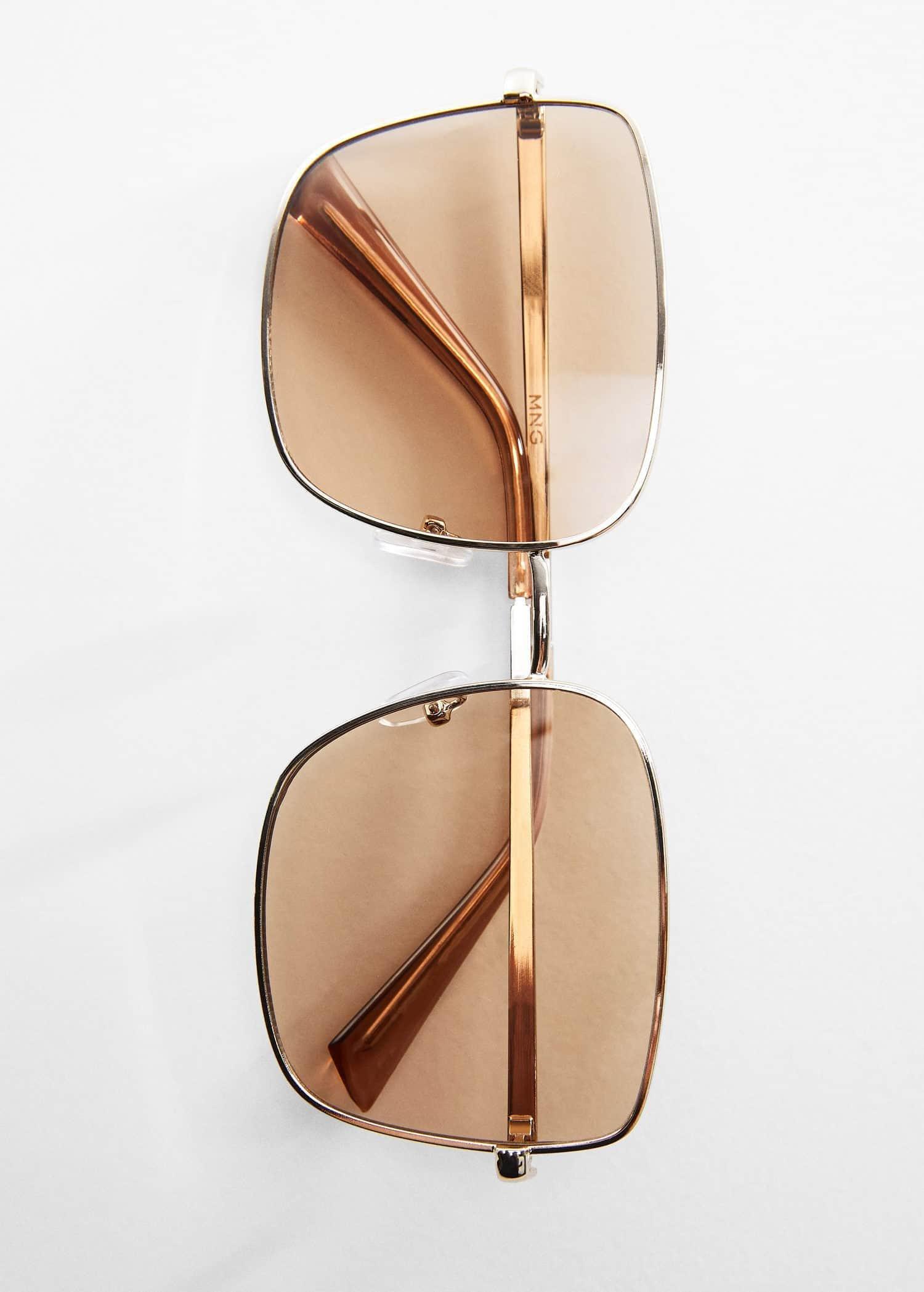 Gold Square Metallic Frame Sunglasses, , large image number 2