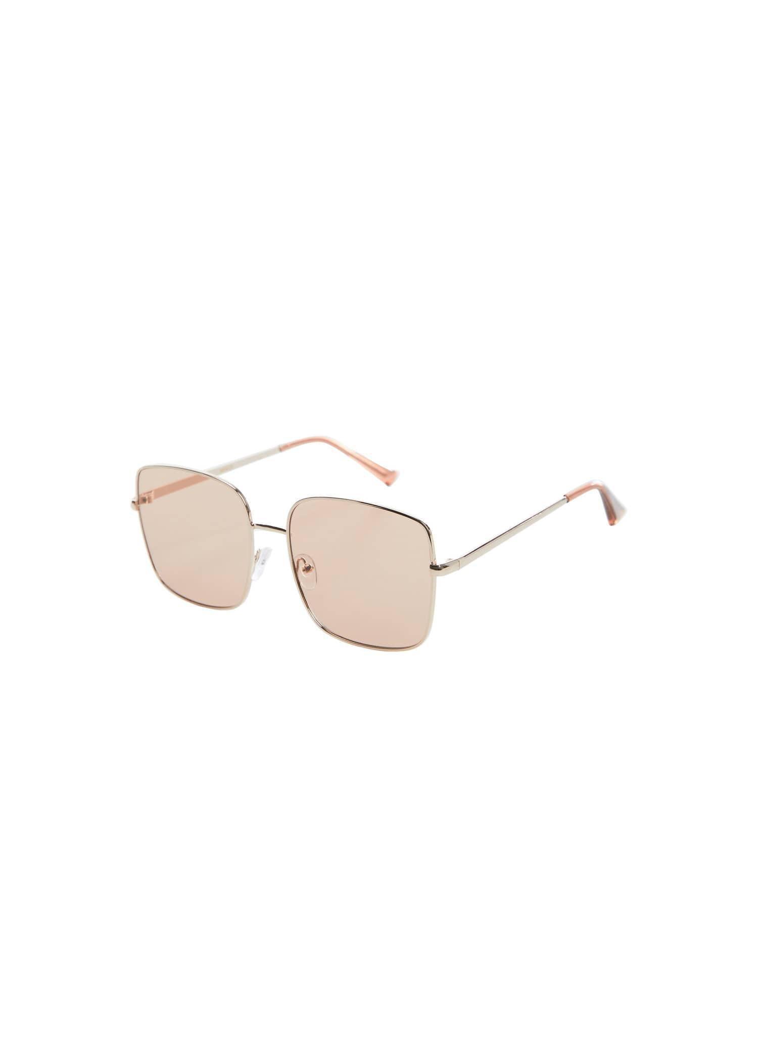 Gold Square Metallic Frame Sunglasses, , large image number 3