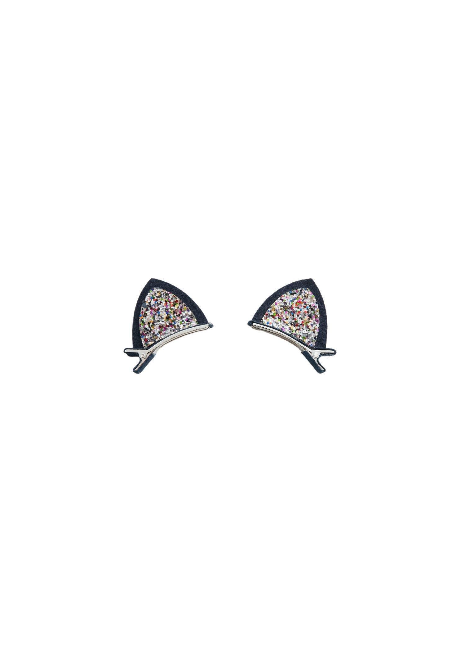 Navy Glitter Hair Clips, Set Of 2, Kids Girls, , large image number 1