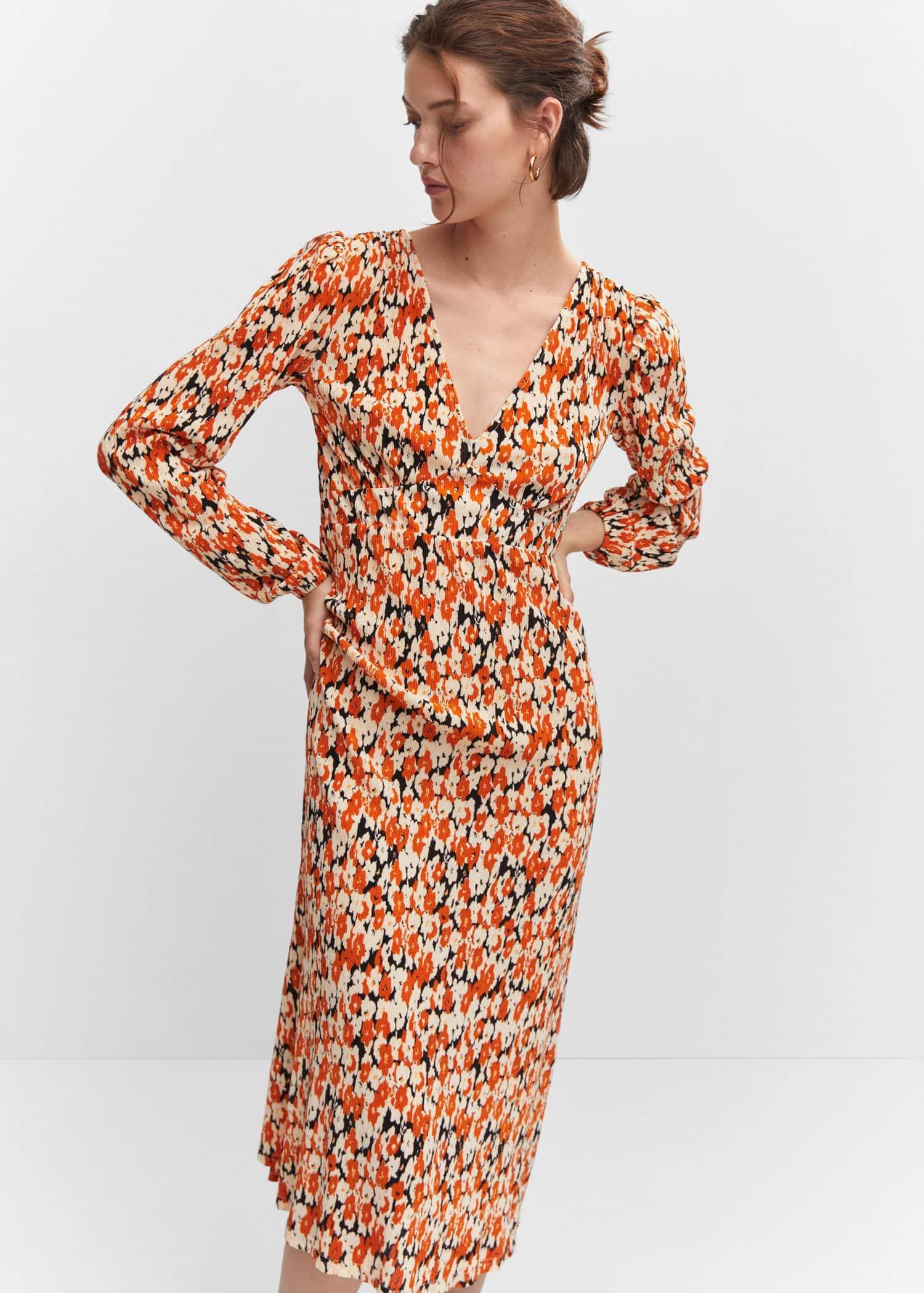 Orange 2025 dress mango