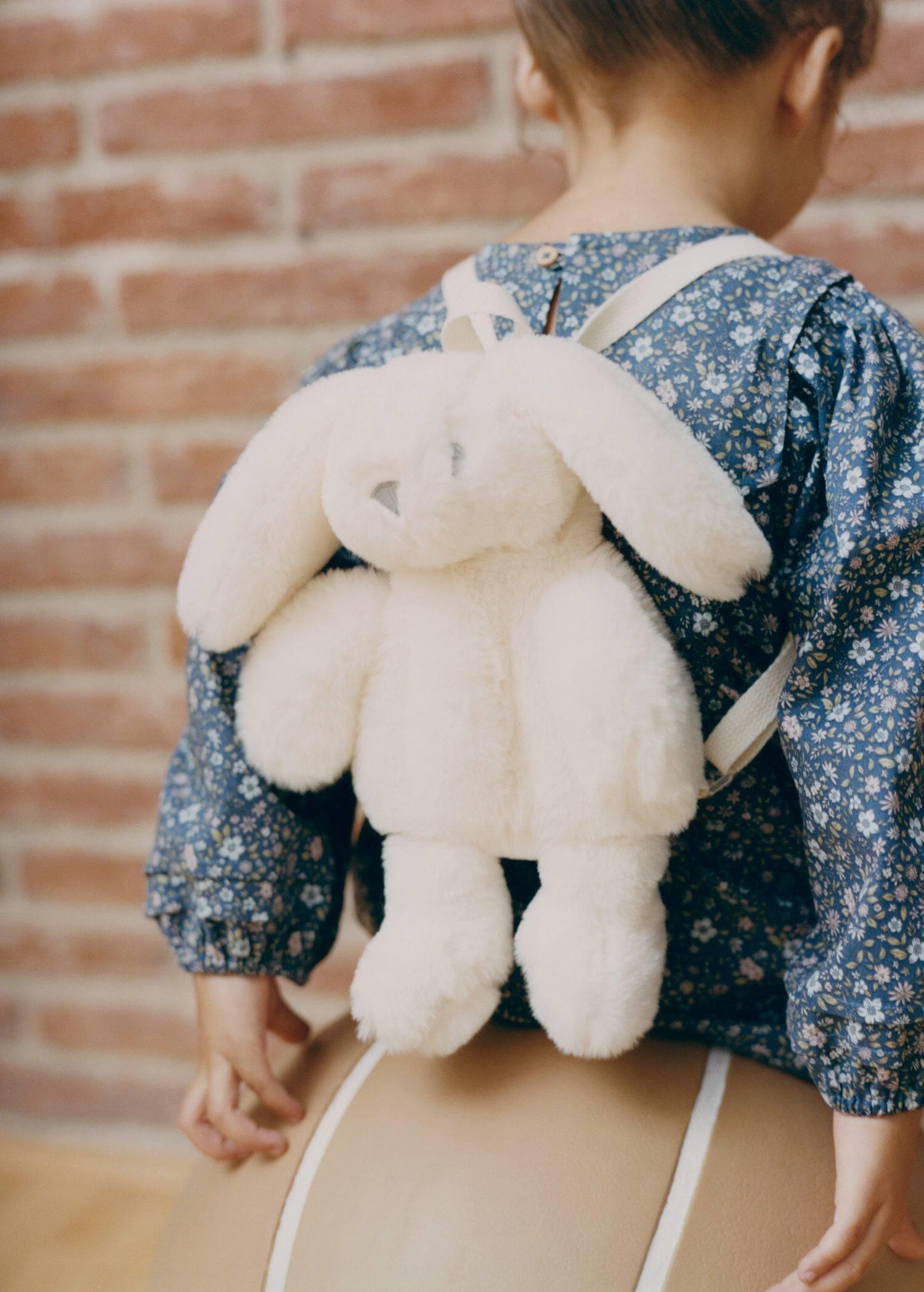 Beige Bunny Backpack, Kids Girls, , large image number 1