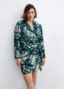 Mango - Green Printed Dress With Knot Detail