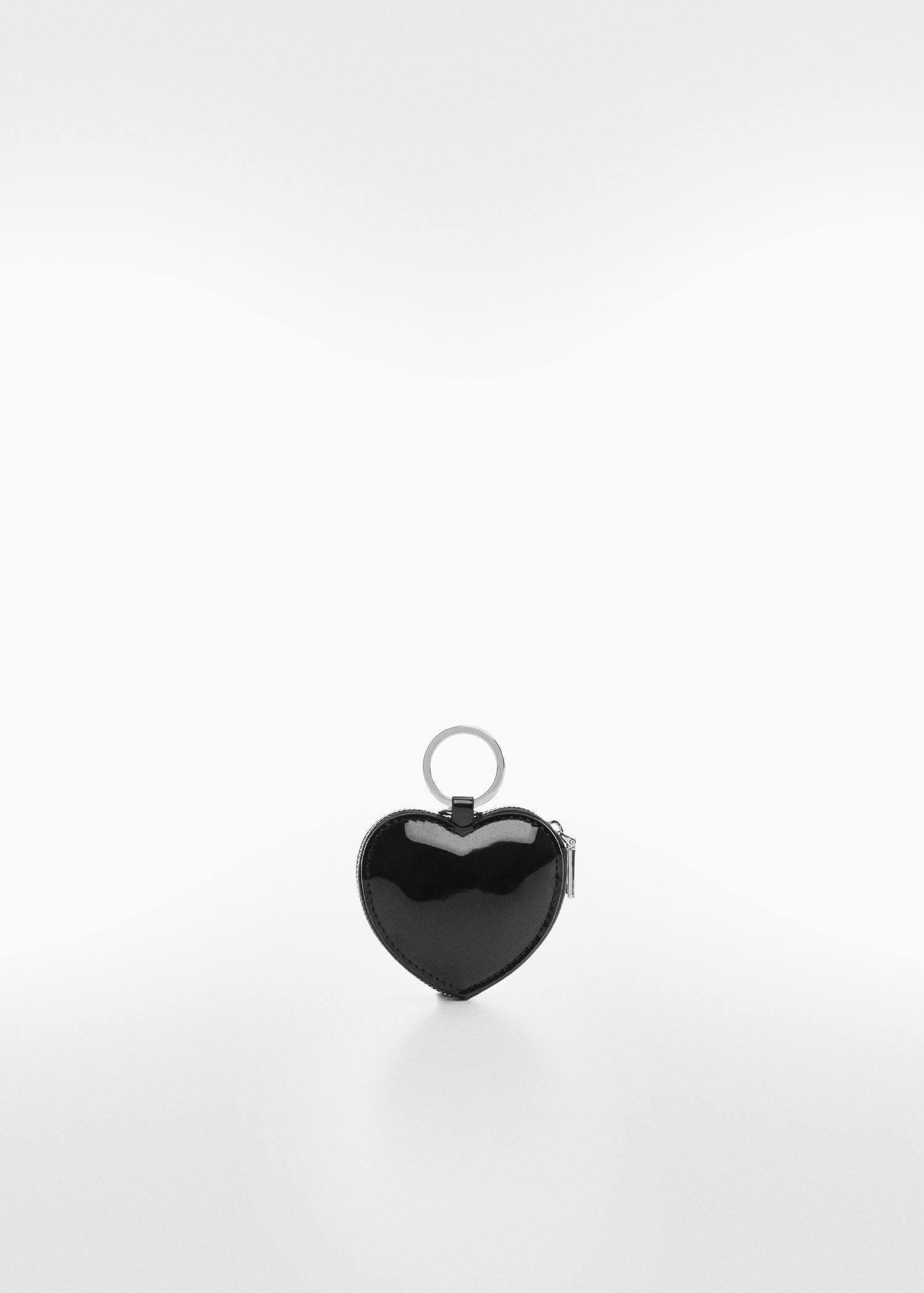 Black Wallet With Heart Keychain, , large image number 2