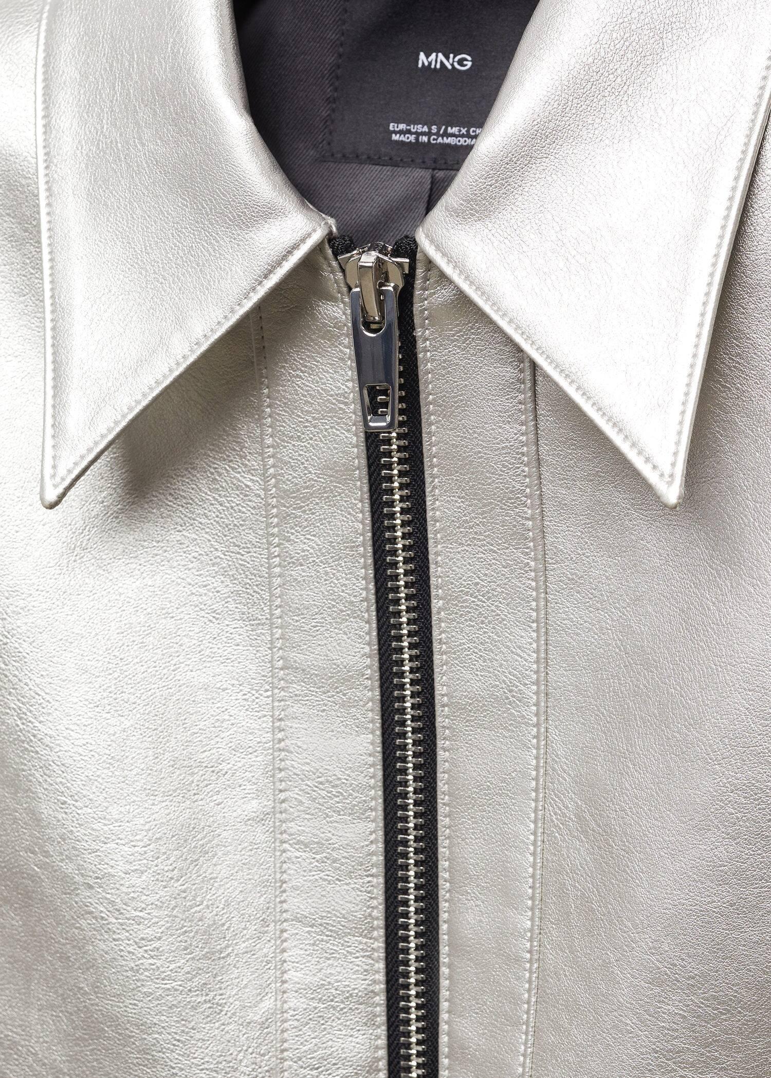 Silver Metallic Crop Jacket, , large image number 6