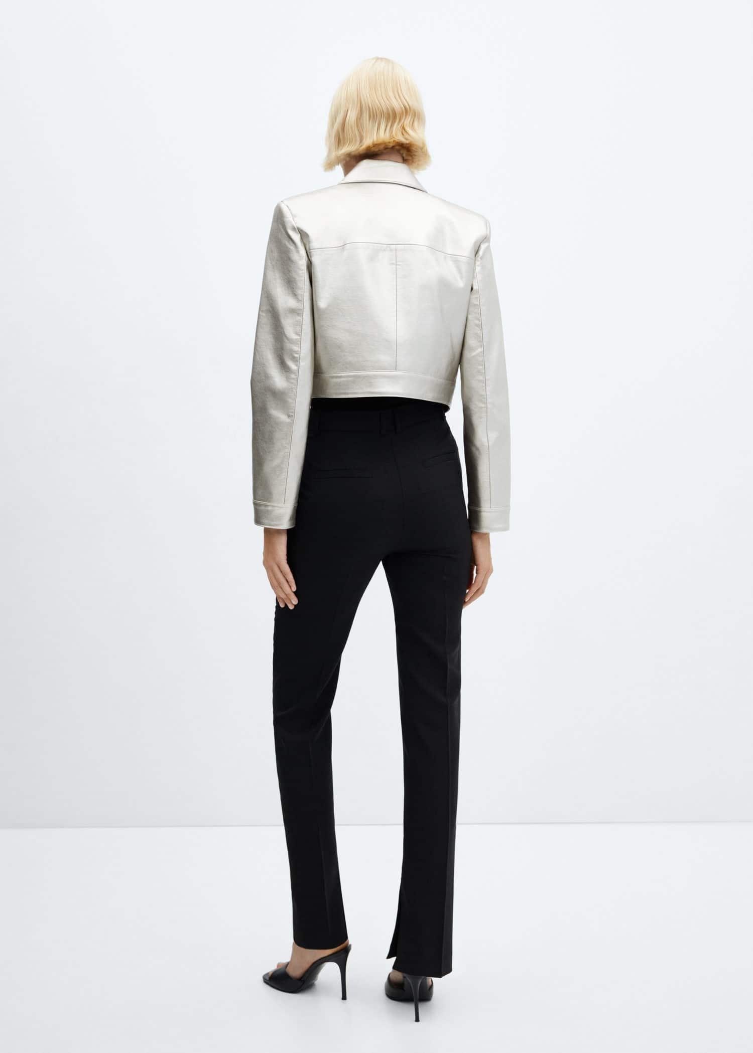 Silver Metallic Crop Jacket, , large image number 8