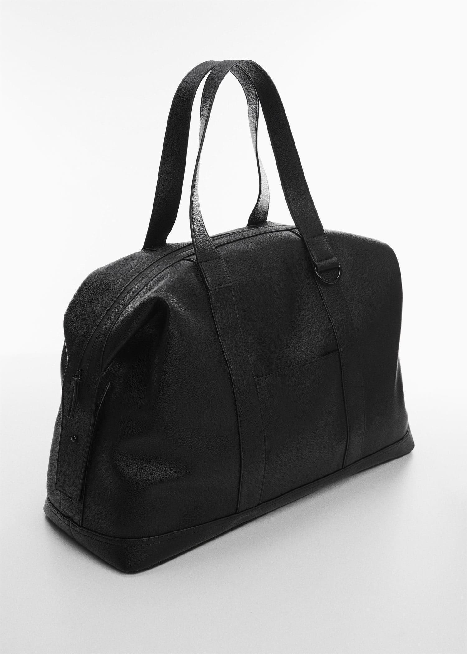 Black Leather Effect Travel Bowling Bag, , large image number 0