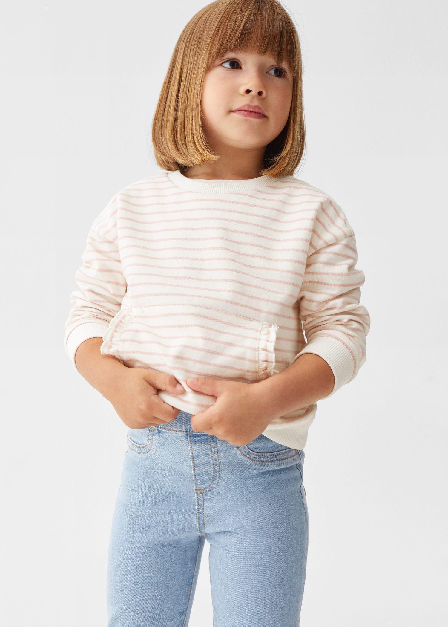 Blue Cotton Skinny Jeans, Baby Girls, , large image number 0