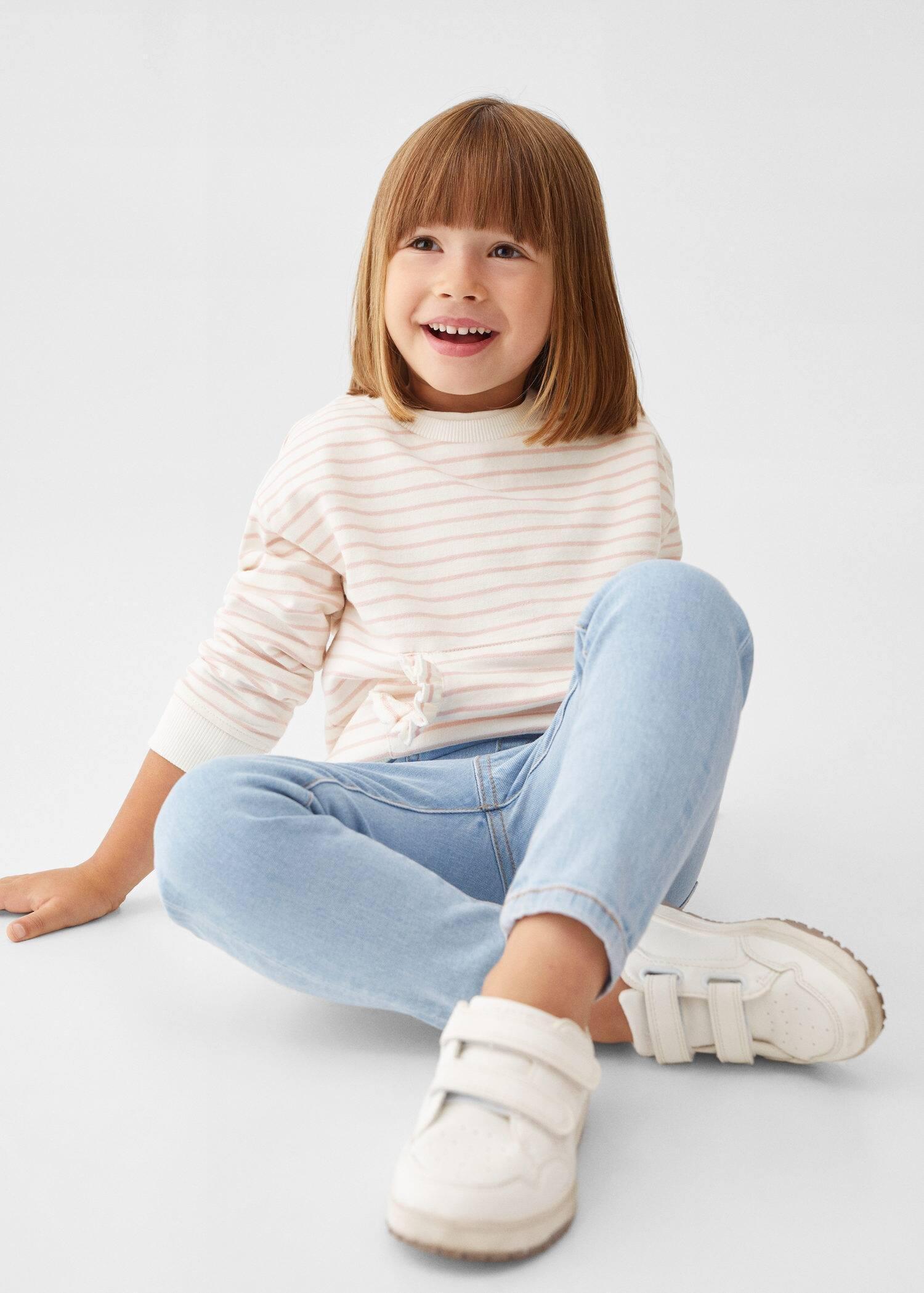 Blue Cotton Skinny Jeans, Baby Girls, , large image number 1