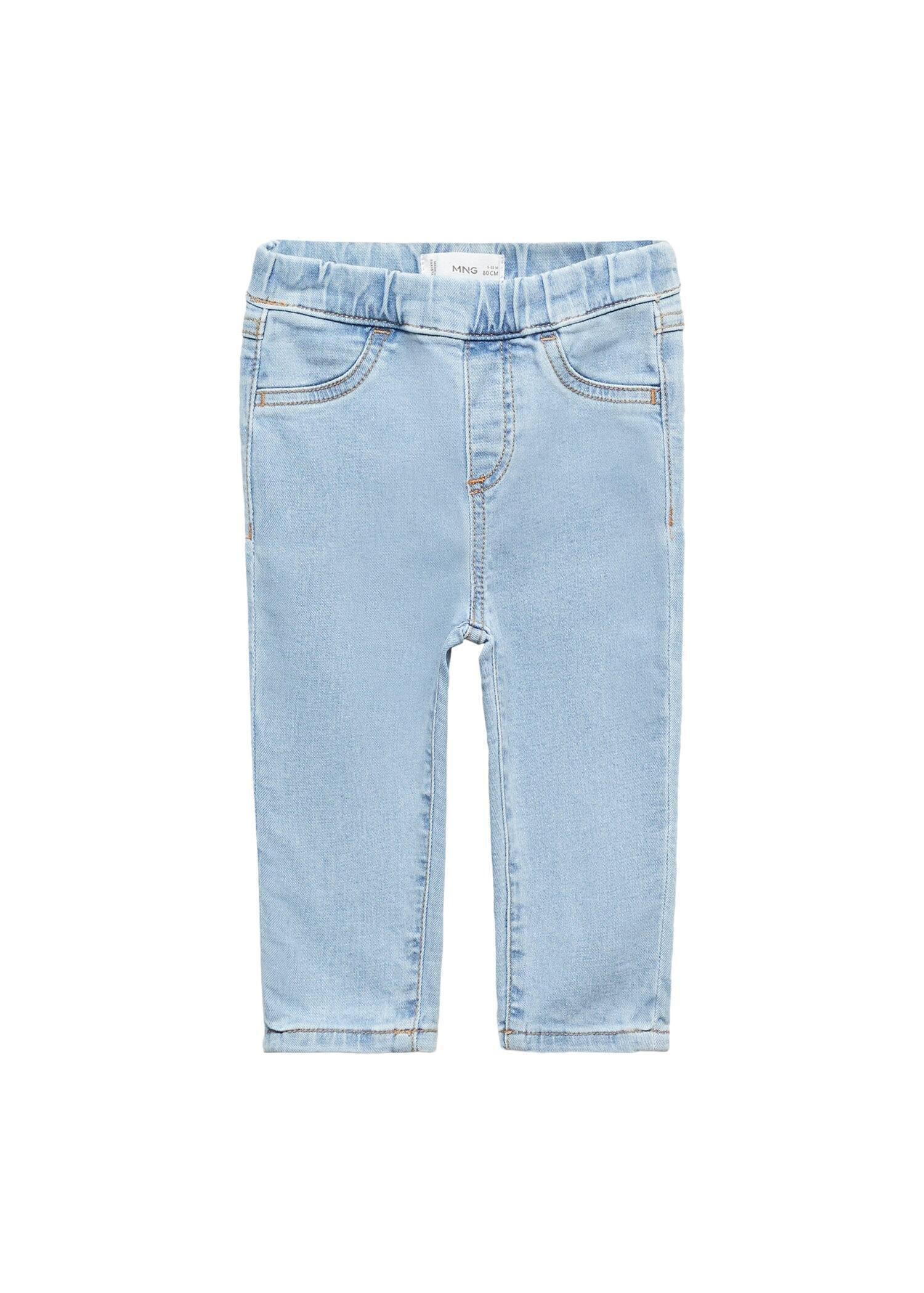 Blue Cotton Skinny Jeans, Baby Girls, , large image number 2
