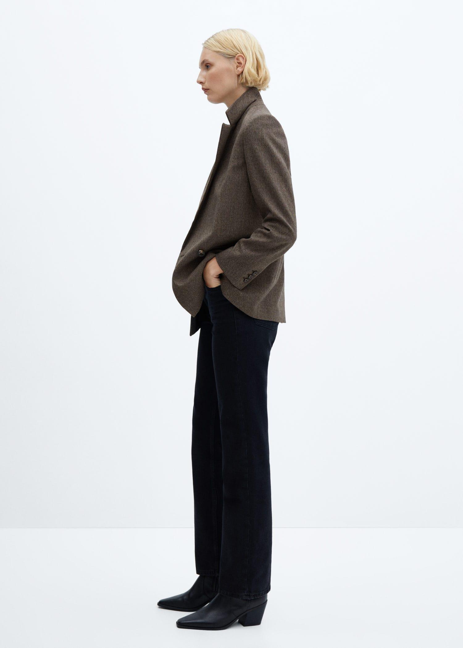 Brown Cross Button Blazer, , large image number 2