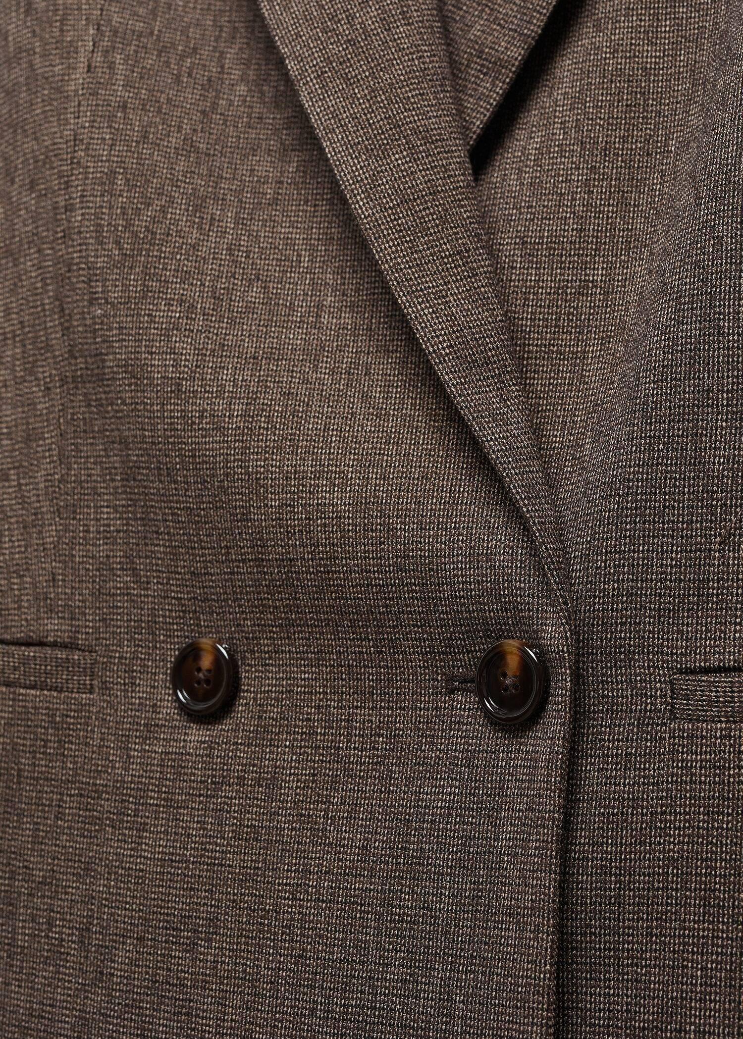 Brown Cross Button Blazer, , large image number 3