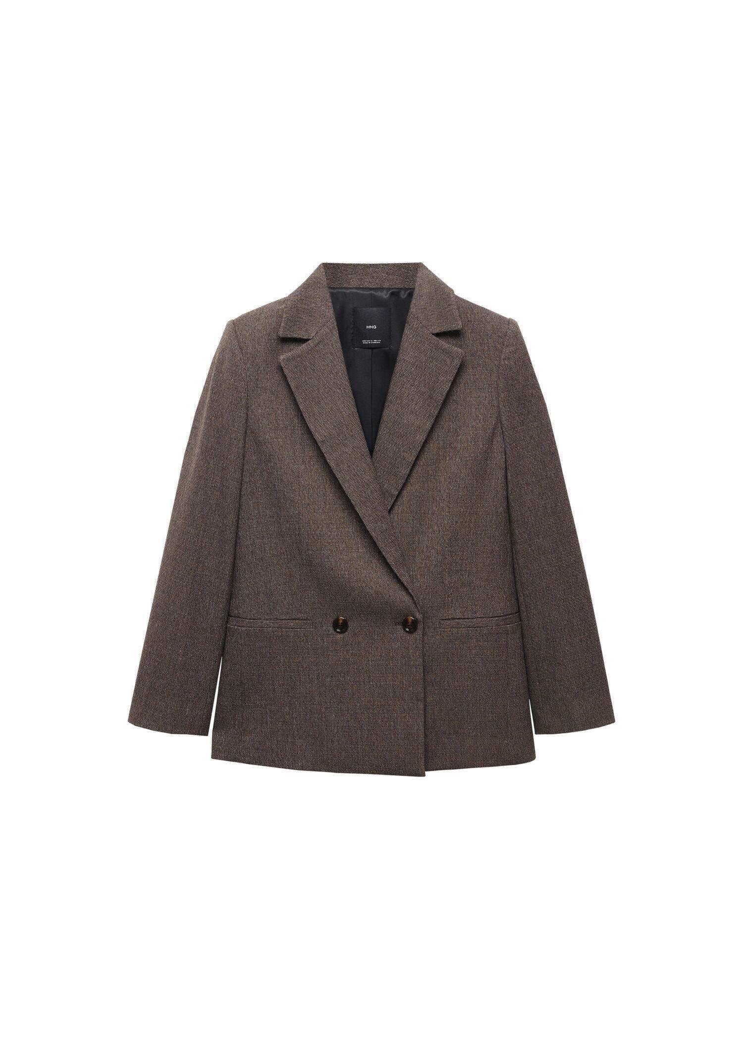 Brown Cross Button Blazer, , large image number 4
