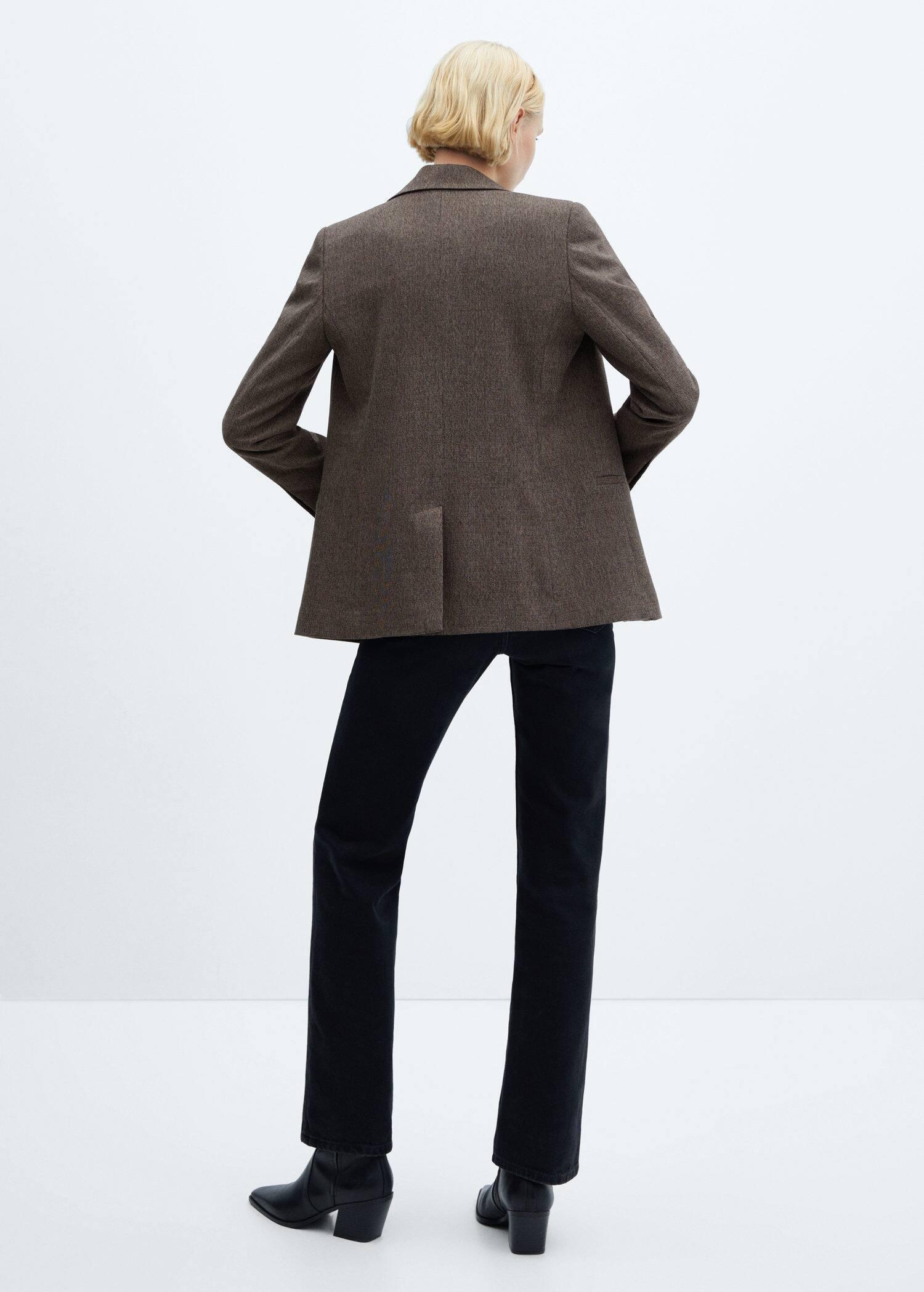 Brown Cross Button Blazer, , large image number 7