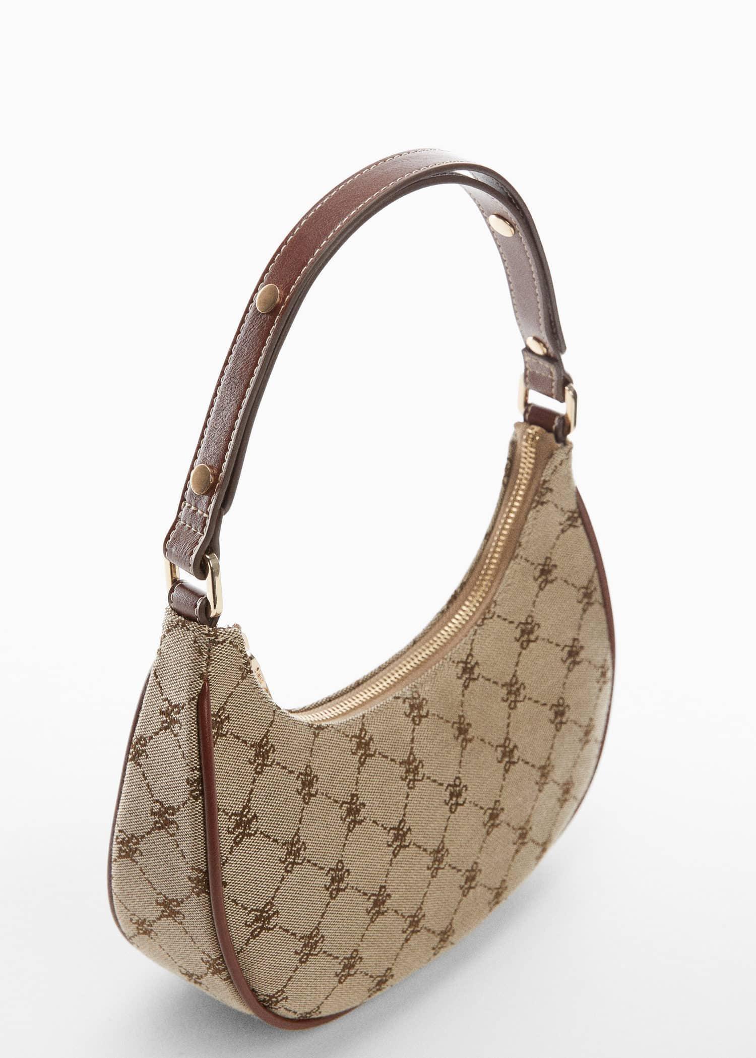 Brown Jacquard Shoulder Bag, , large image number 0
