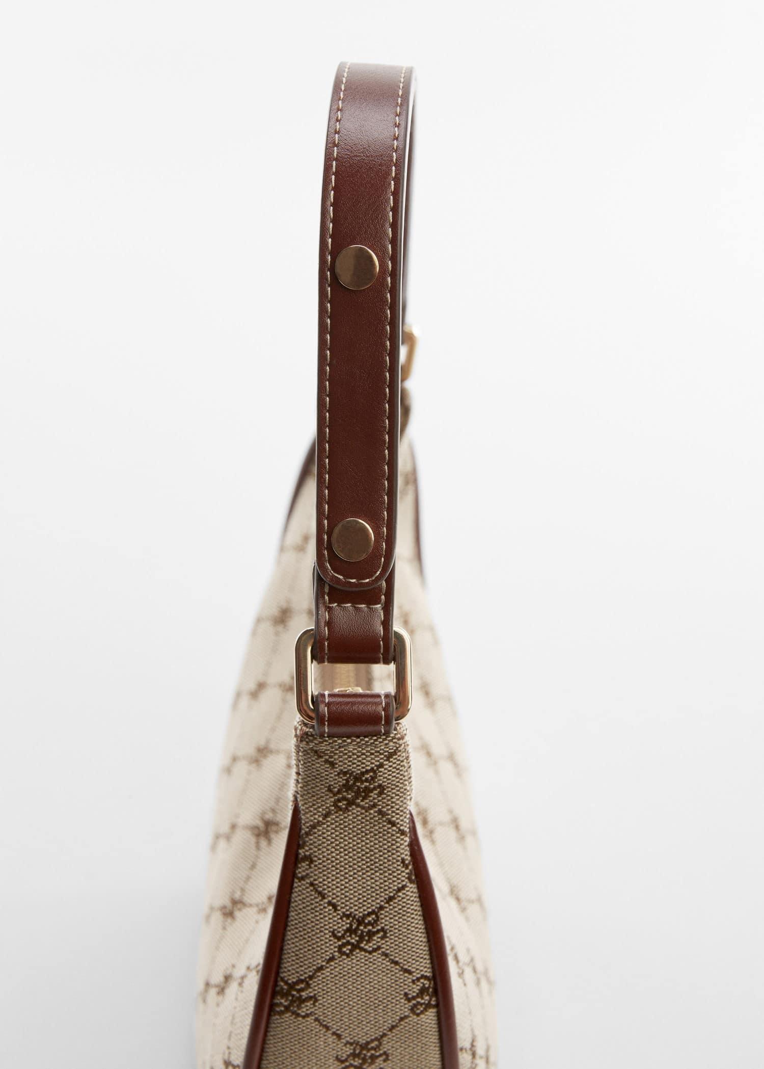 Brown Jacquard Shoulder Bag, , large image number 1