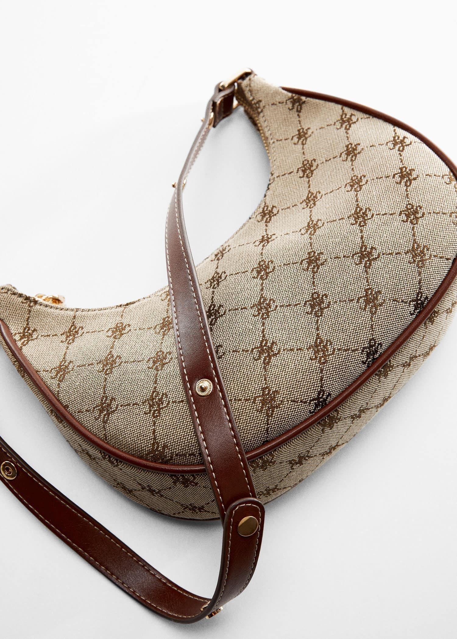 Brown Jacquard Shoulder Bag, , large image number 2