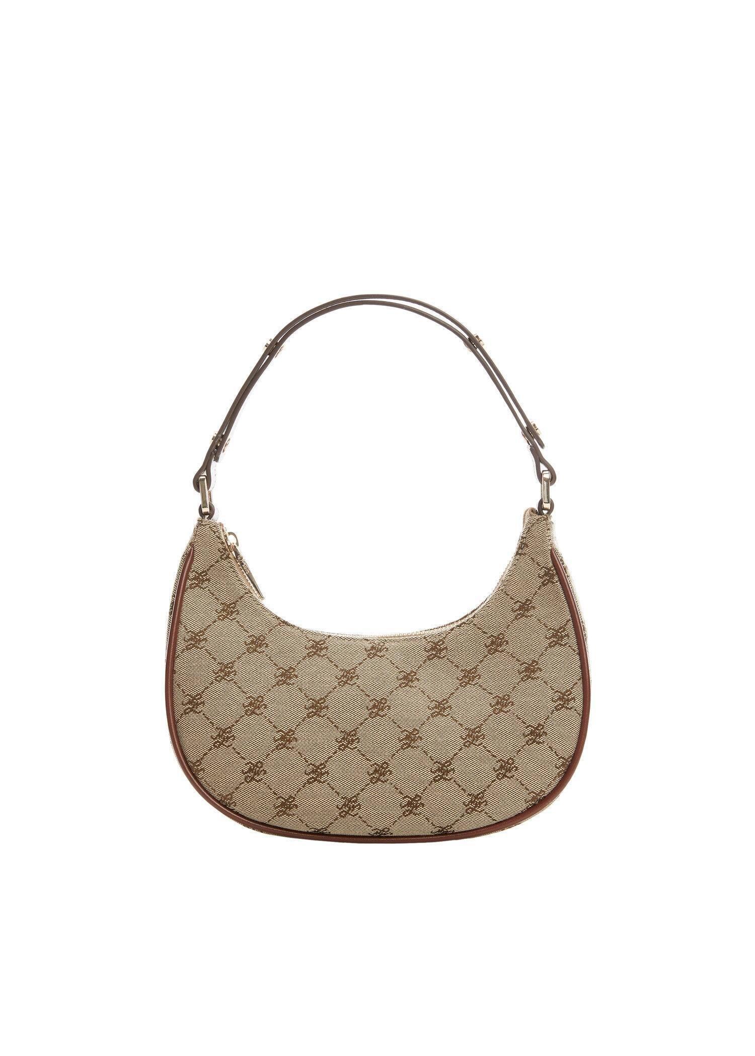 Brown Jacquard Shoulder Bag, , large image number 3