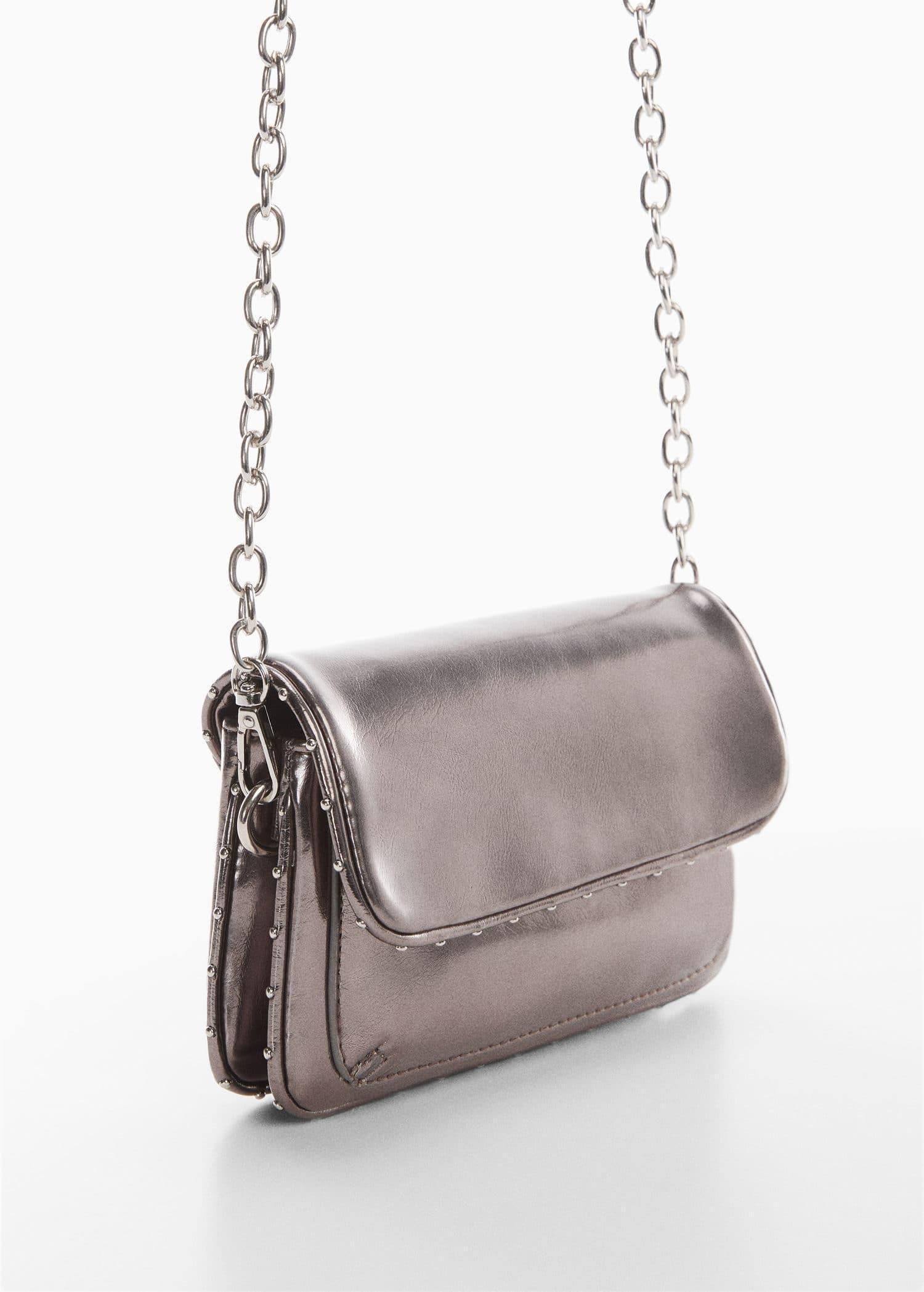 Silver Flap Chain Bag, Kids Girls, , large image number 0