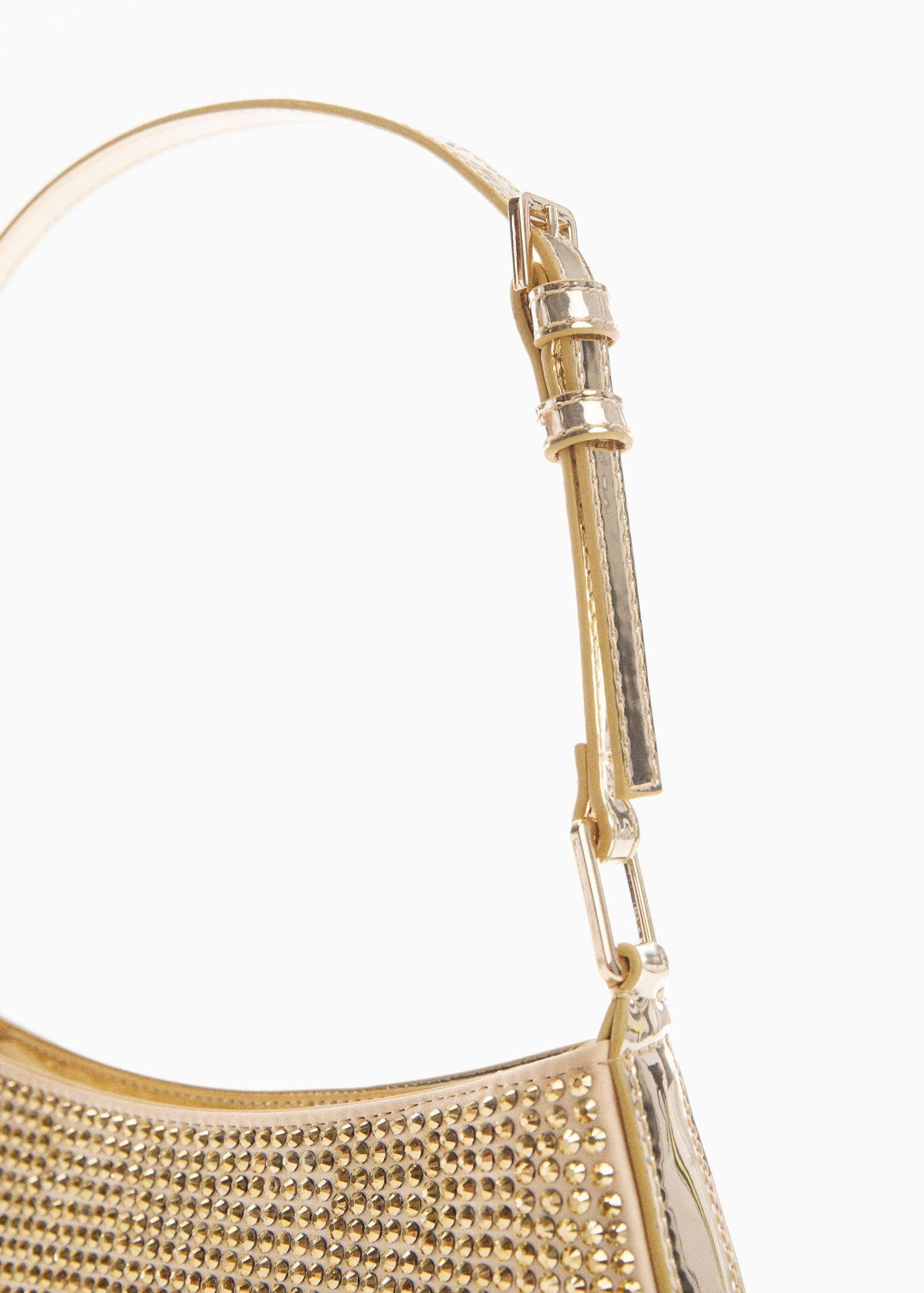 Gold Rhinestone Shoulder Bag, , large image number 2