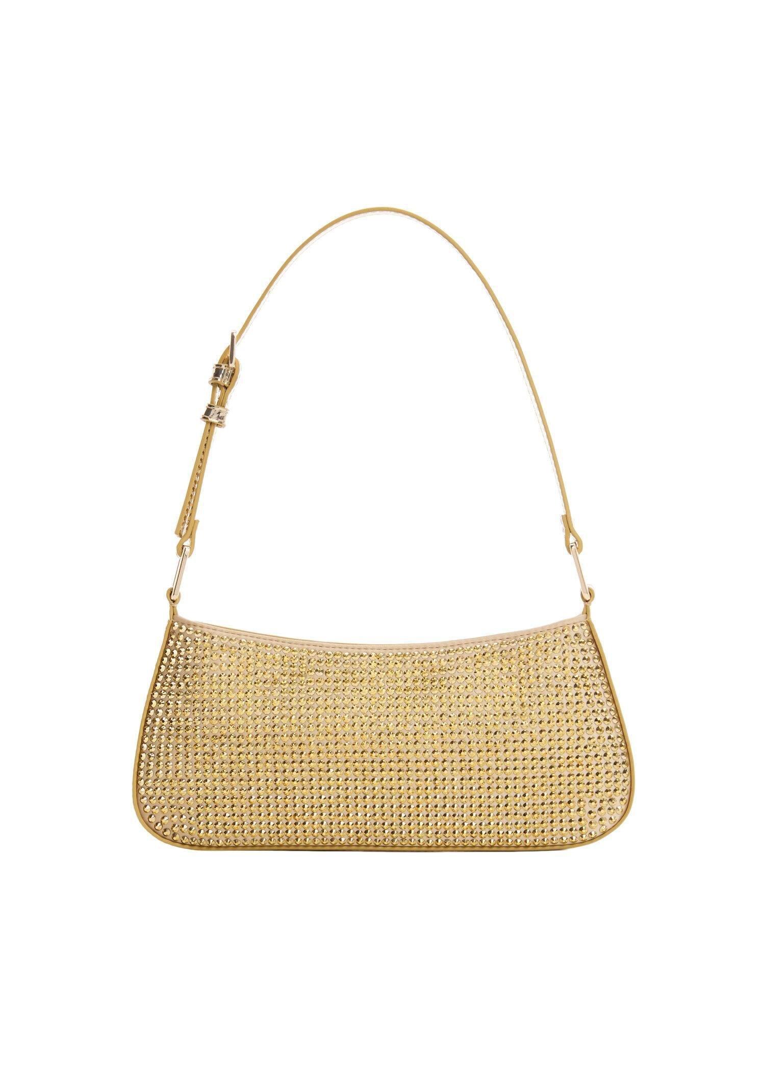 Gold Rhinestone Shoulder Bag, , large image number 3