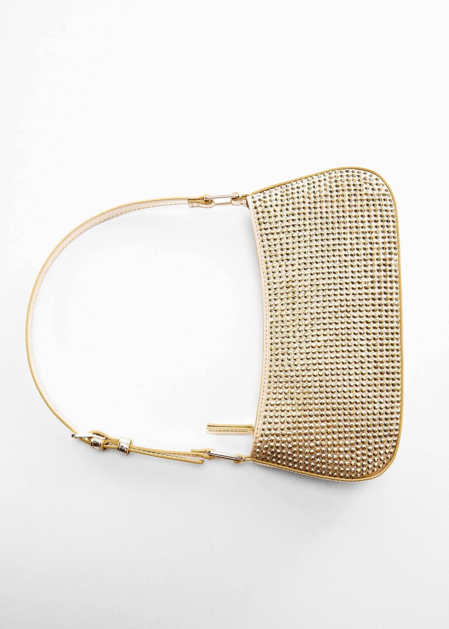 Gold Rhinestone Shoulder Bag, , large image number 4