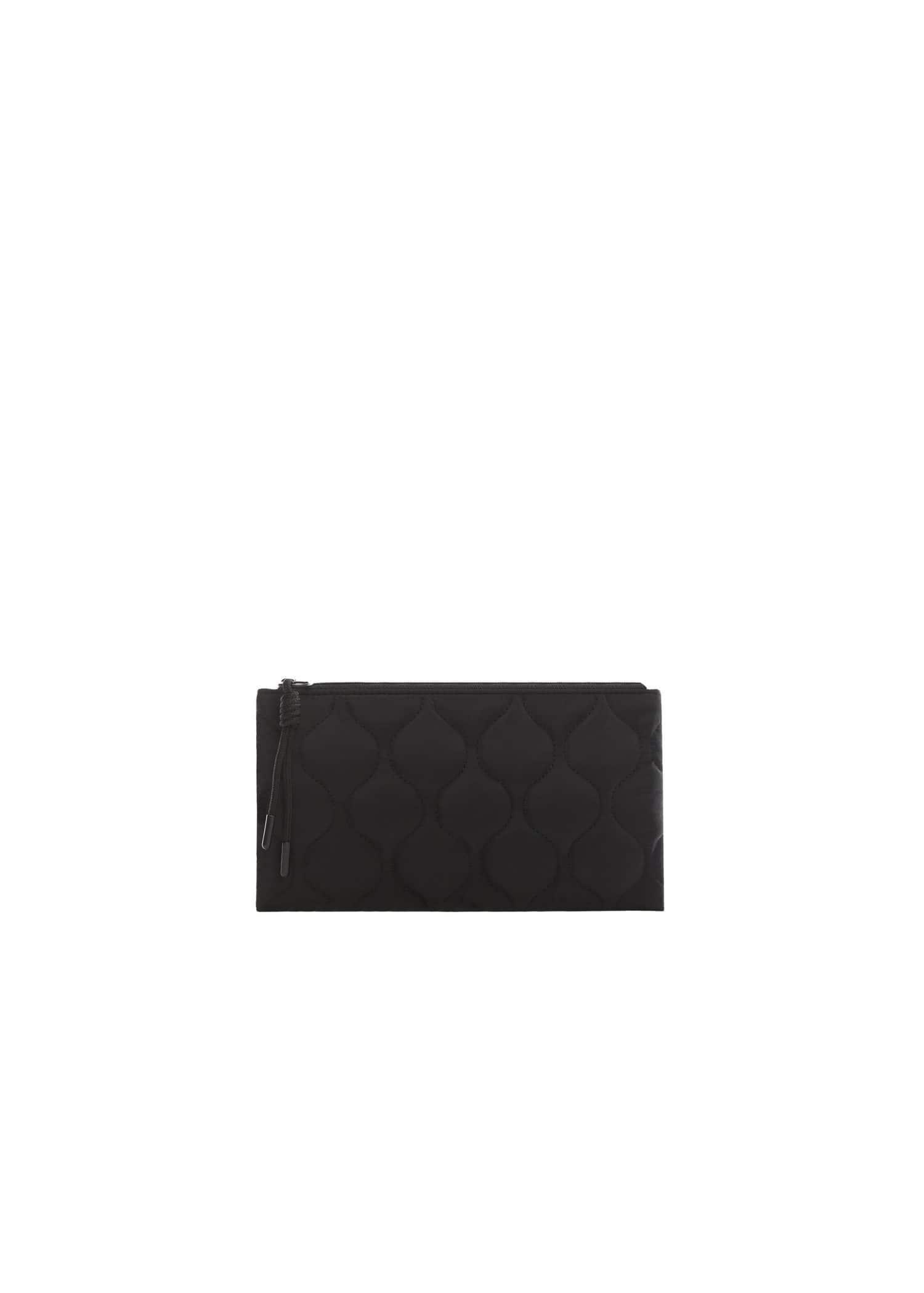 Black Quilted Coin Purse, Kids Girls, , large image number 1