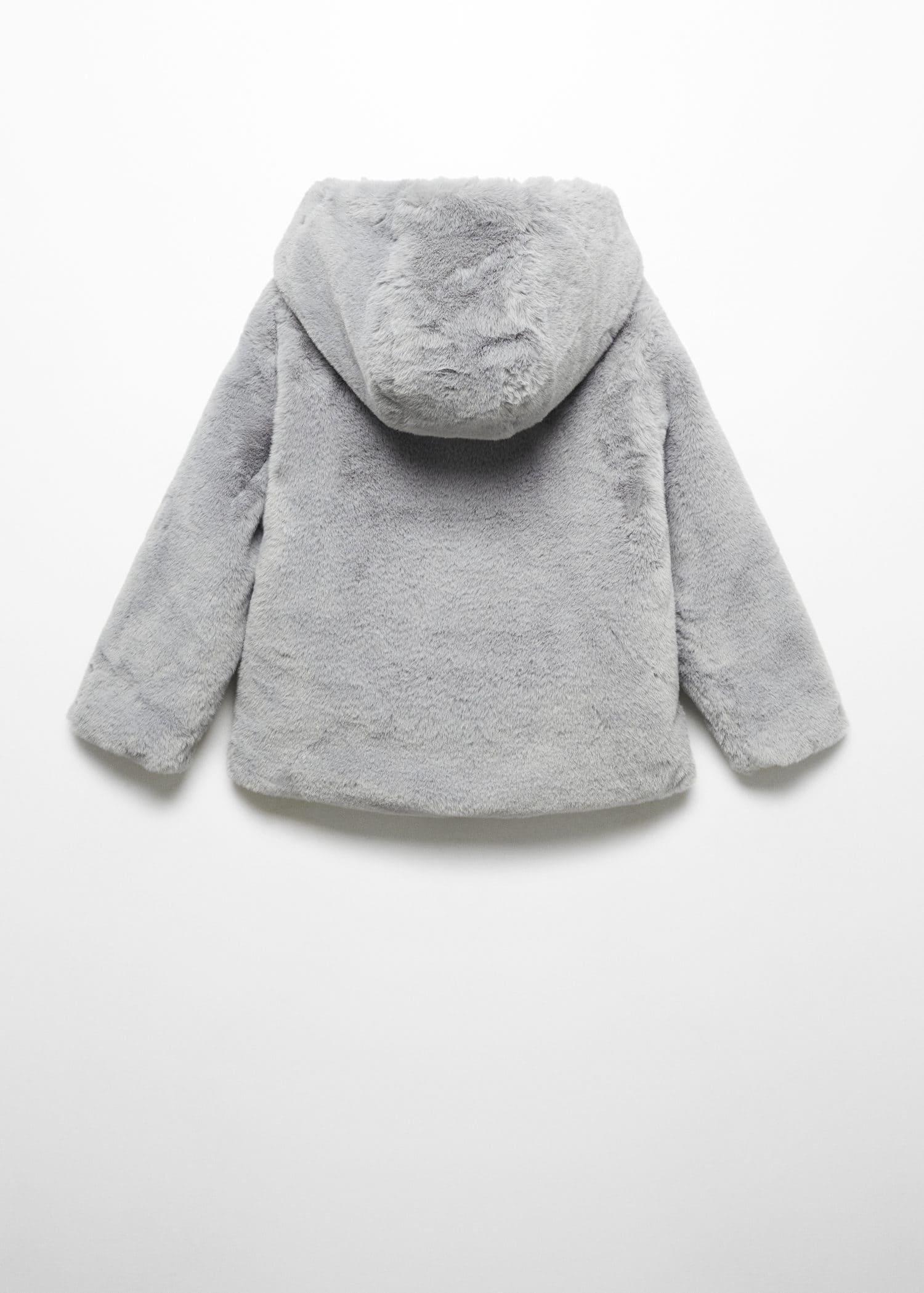 Grey Hooded Faux-Fur Coat, Kids Girls, , large image number 1