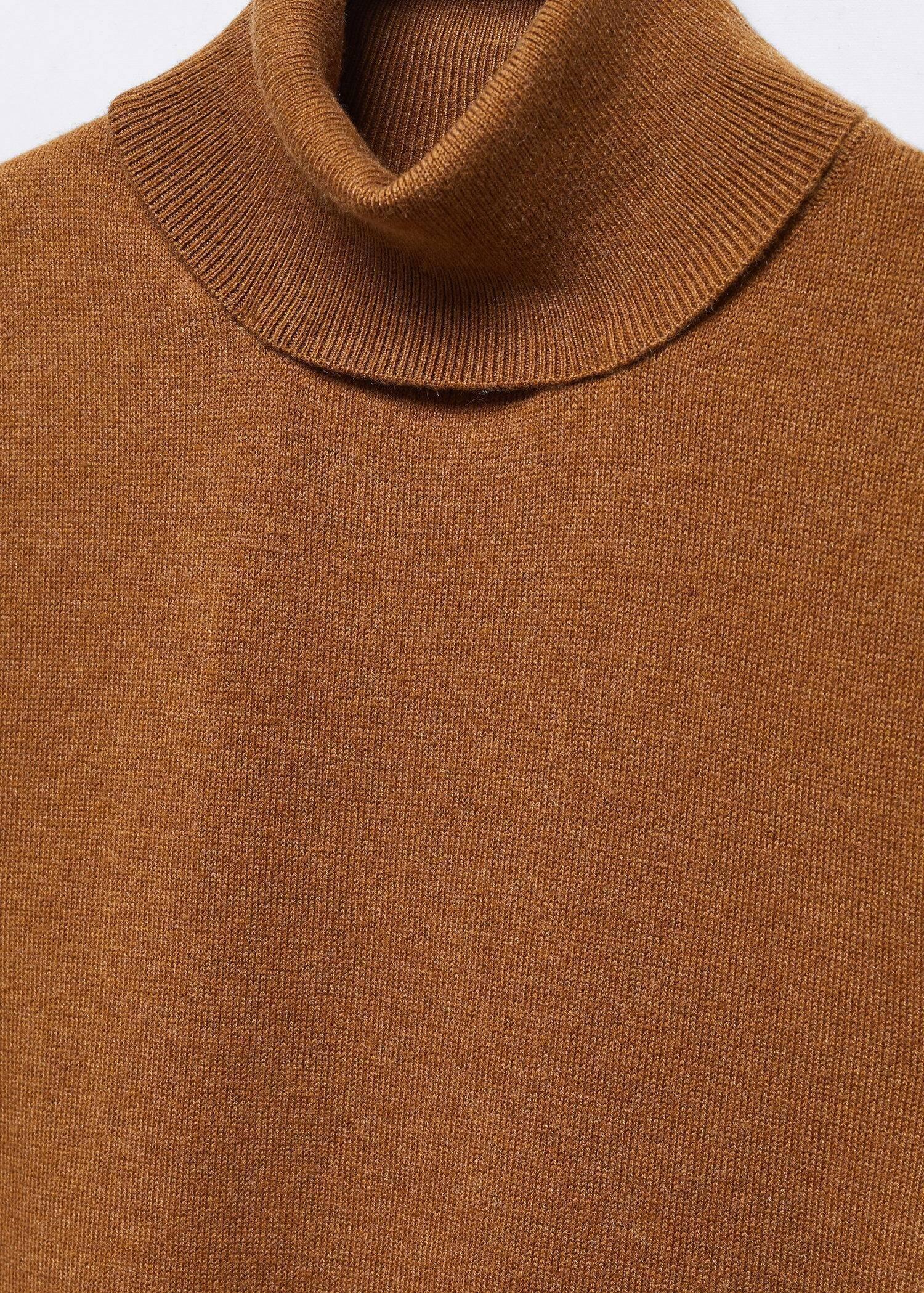 Brown Turtleneck Knitted Top, , large image number 7