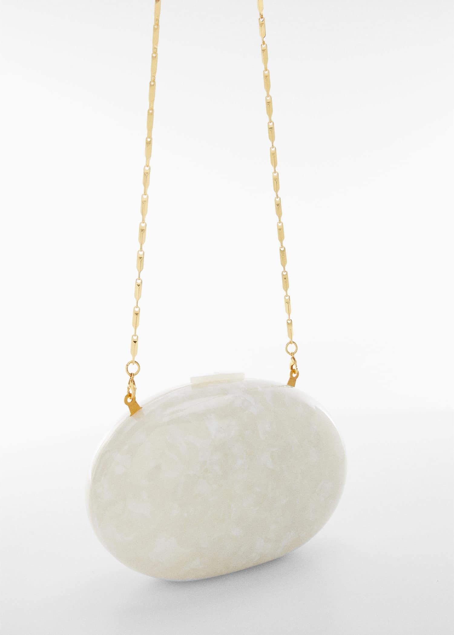 Beige Chained Box Clutch, , large image number 0