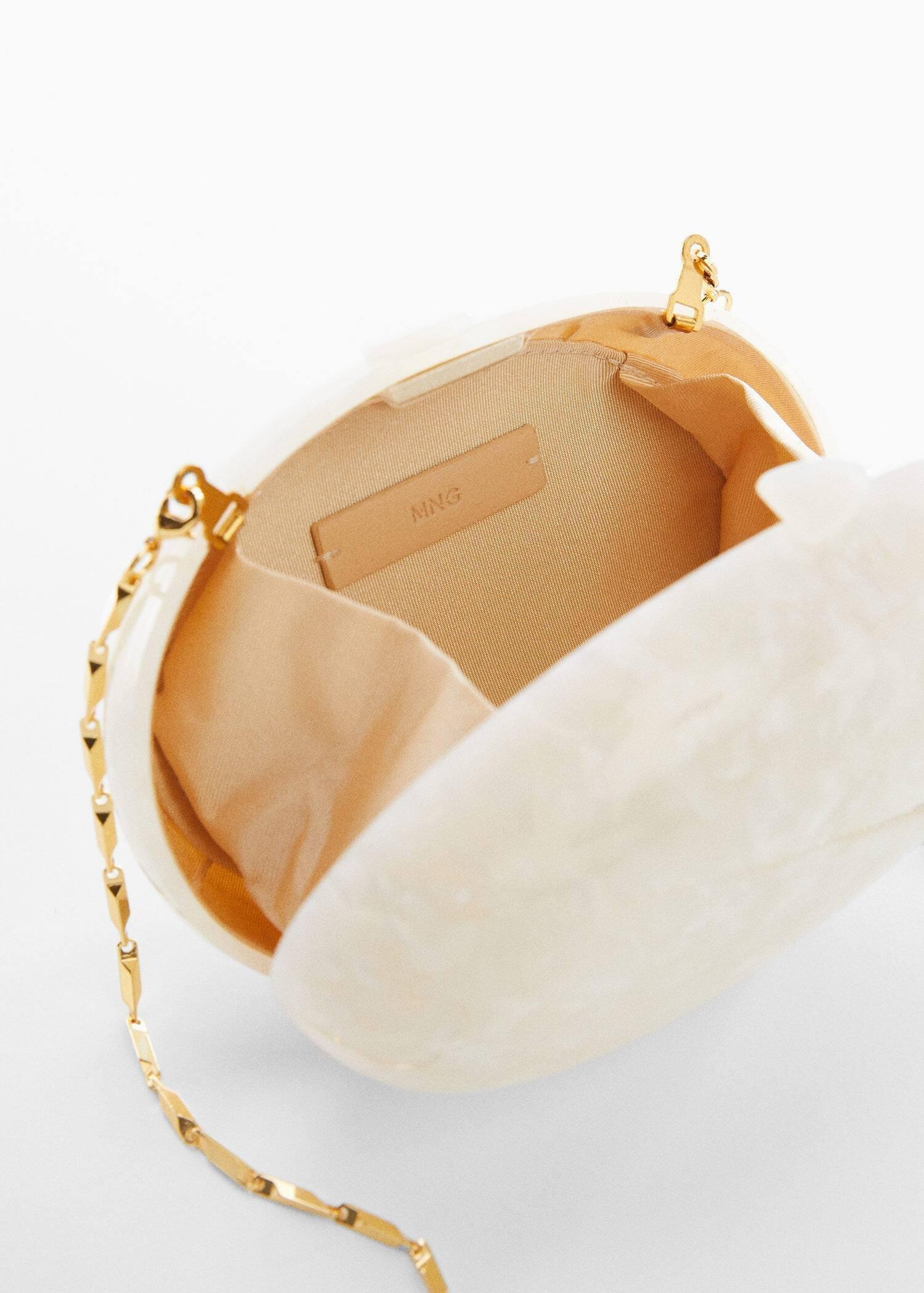 Beige Chained Box Clutch, , large image number 1