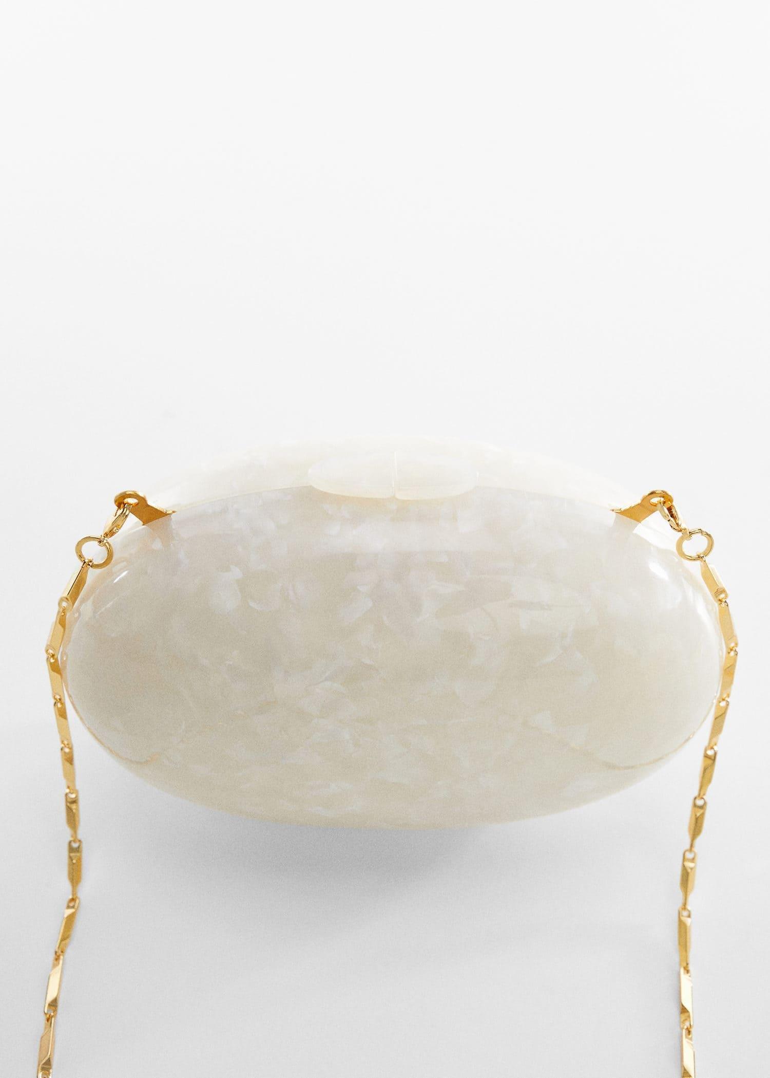 Beige Chained Box Clutch, , large image number 2