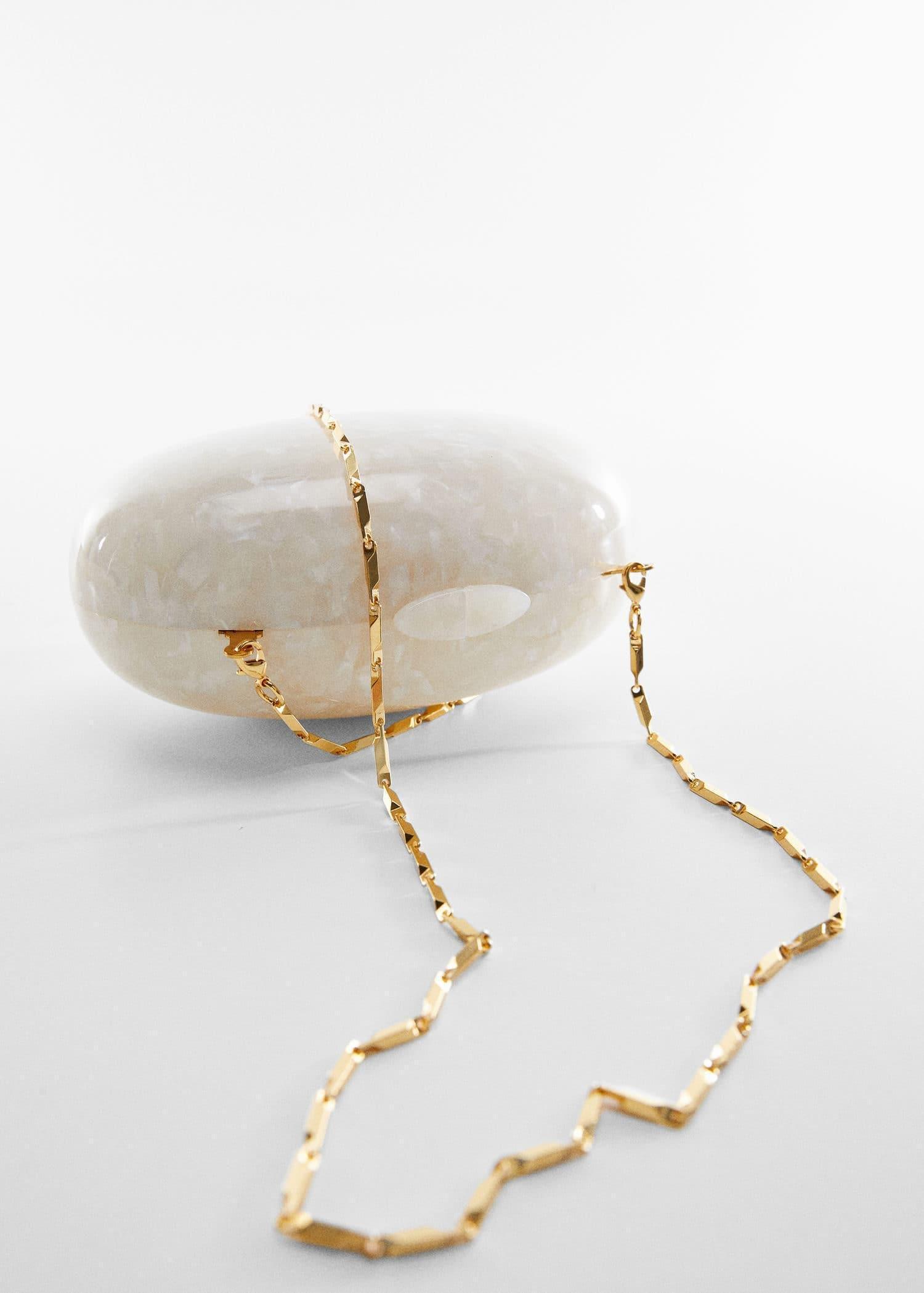 Beige Chained Box Clutch, , large image number 4