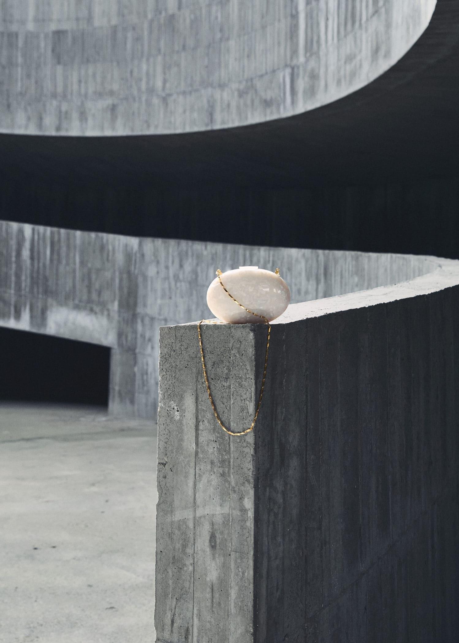 Beige Chained Box Clutch, , large image number 5