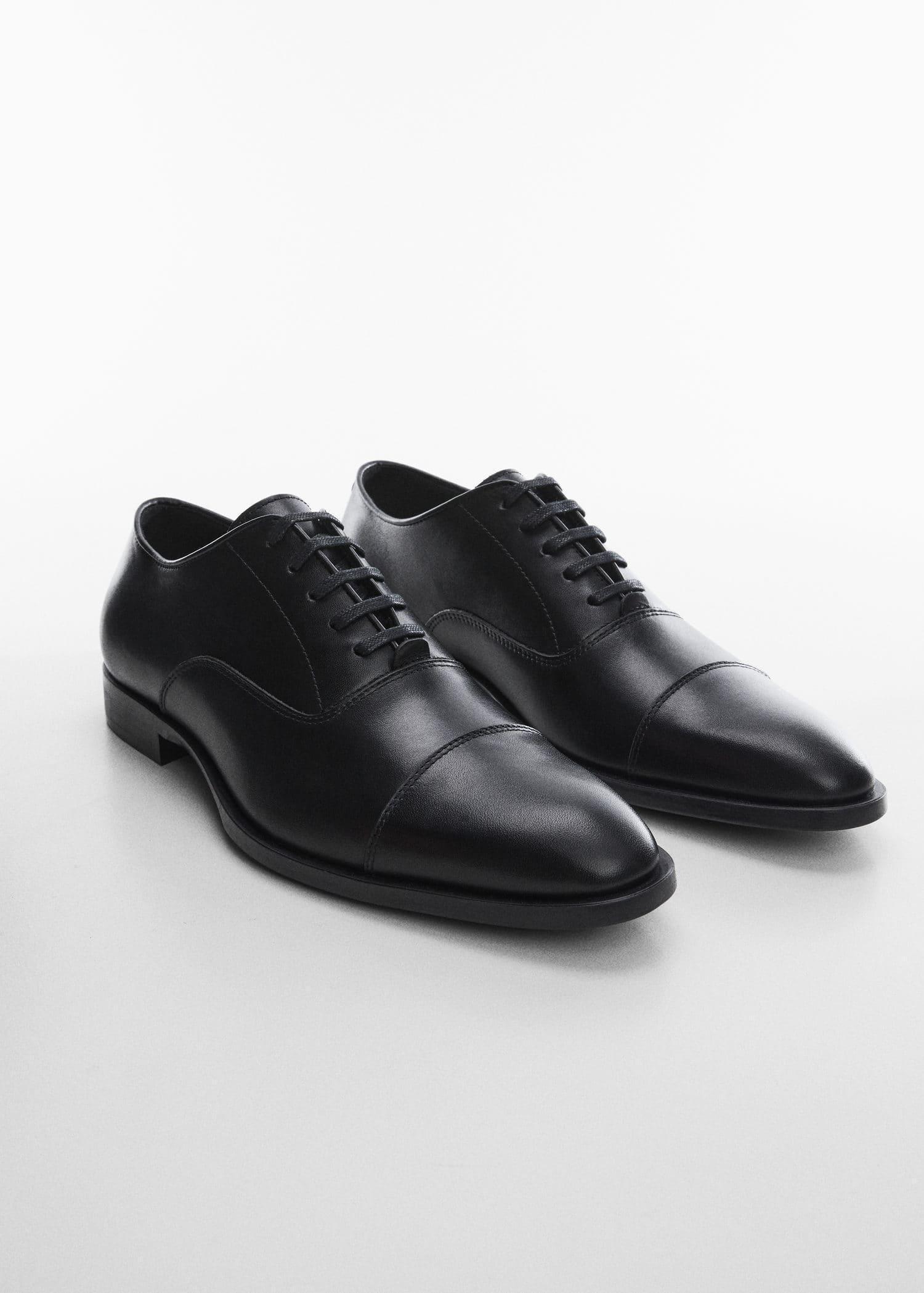 Mango Black Elongated Leather Suit Shoes | Azadea UAE
