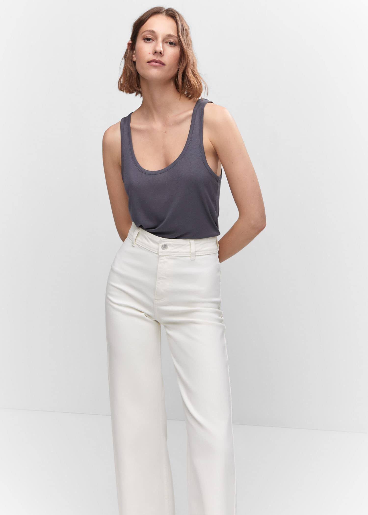 White Jeans Culotte High Waist, , large image number 1