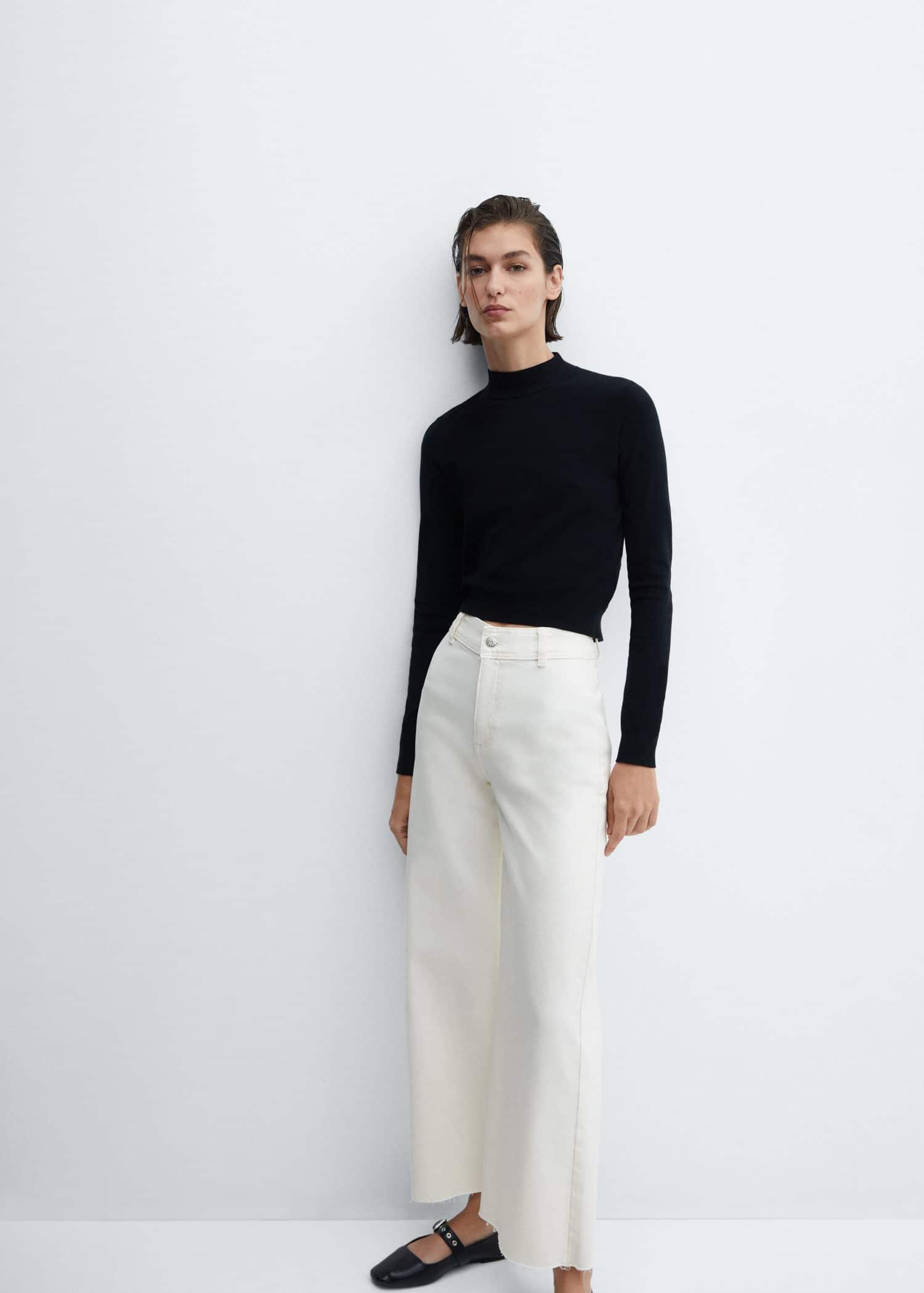 White Jeans Culotte High Waist, , large image number 3