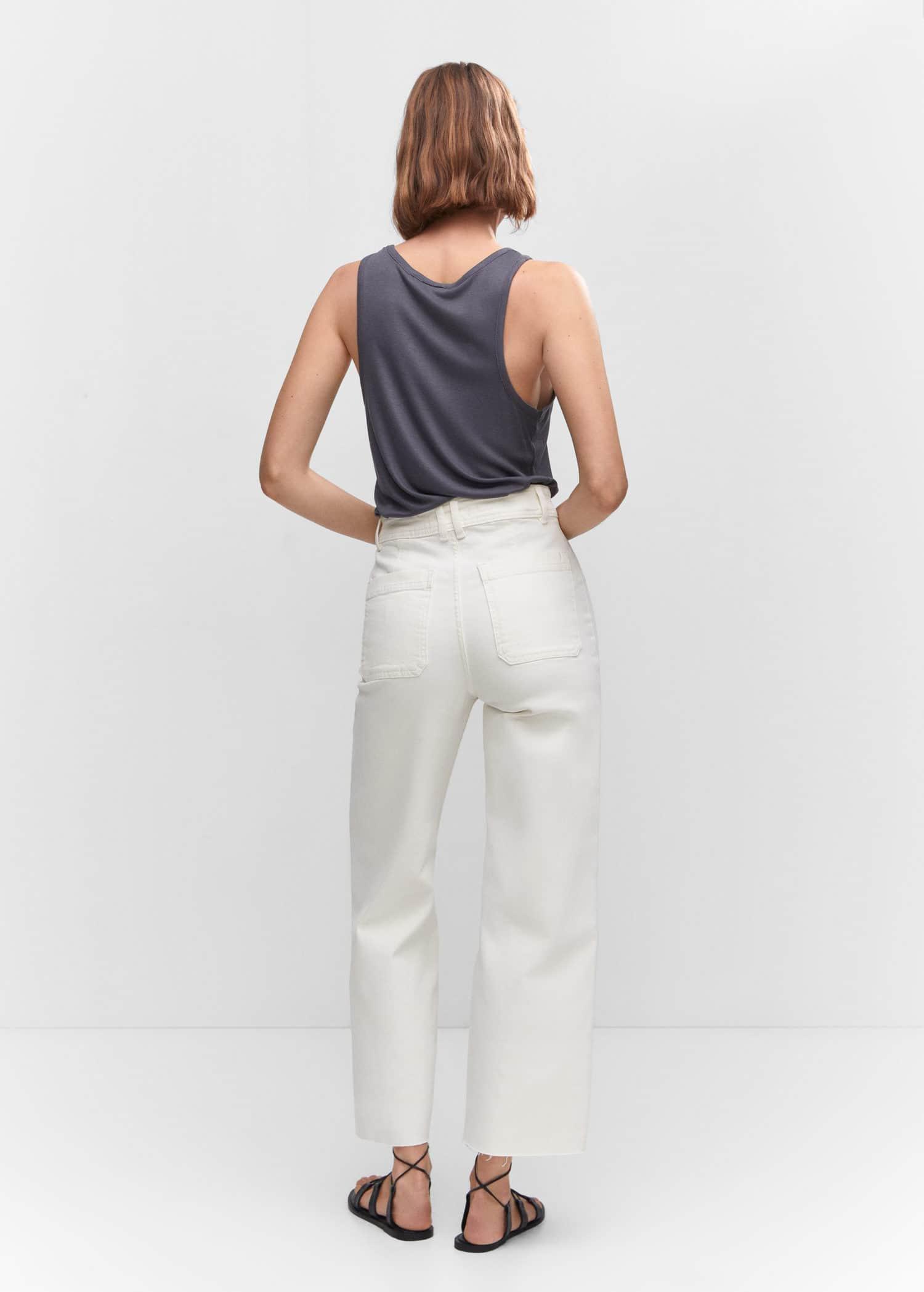 White Jeans Culotte High Waist, , large image number 8