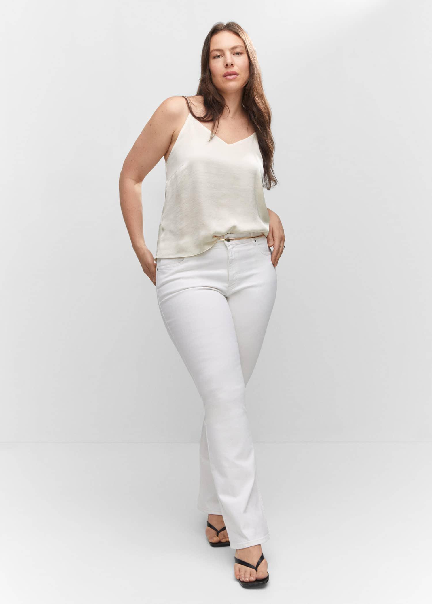 Beige Satin Top With Straps, , large image number 2