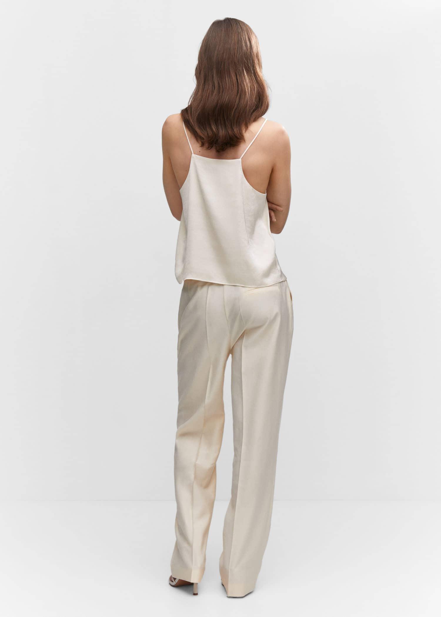 Beige Satin Top With Straps, , large image number 7