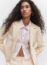 Mango - Beige Fitted Suit Jacket