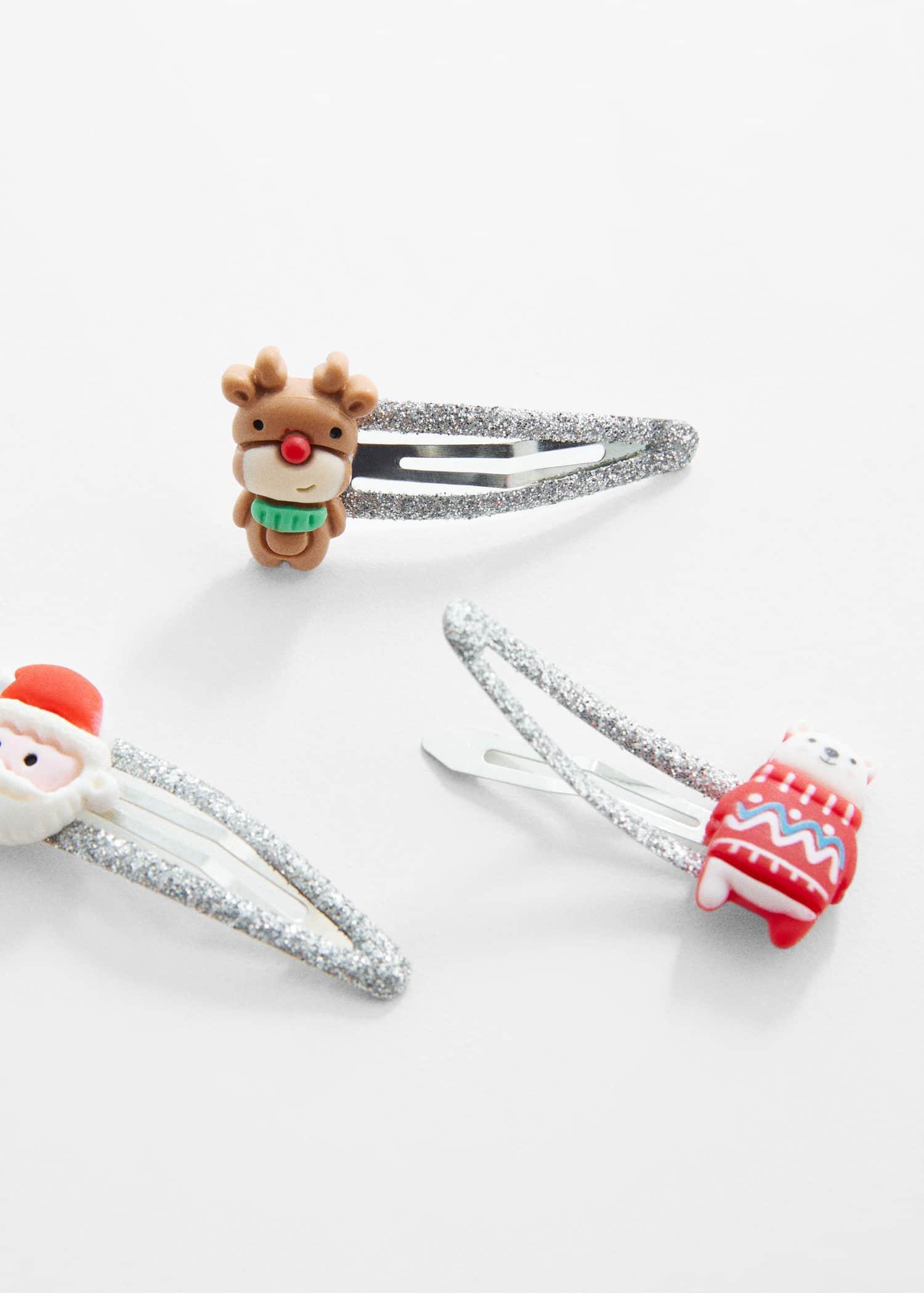 Silver Rubber Bands And Clips - Set Of 6, Kids Girls, , large image number 0