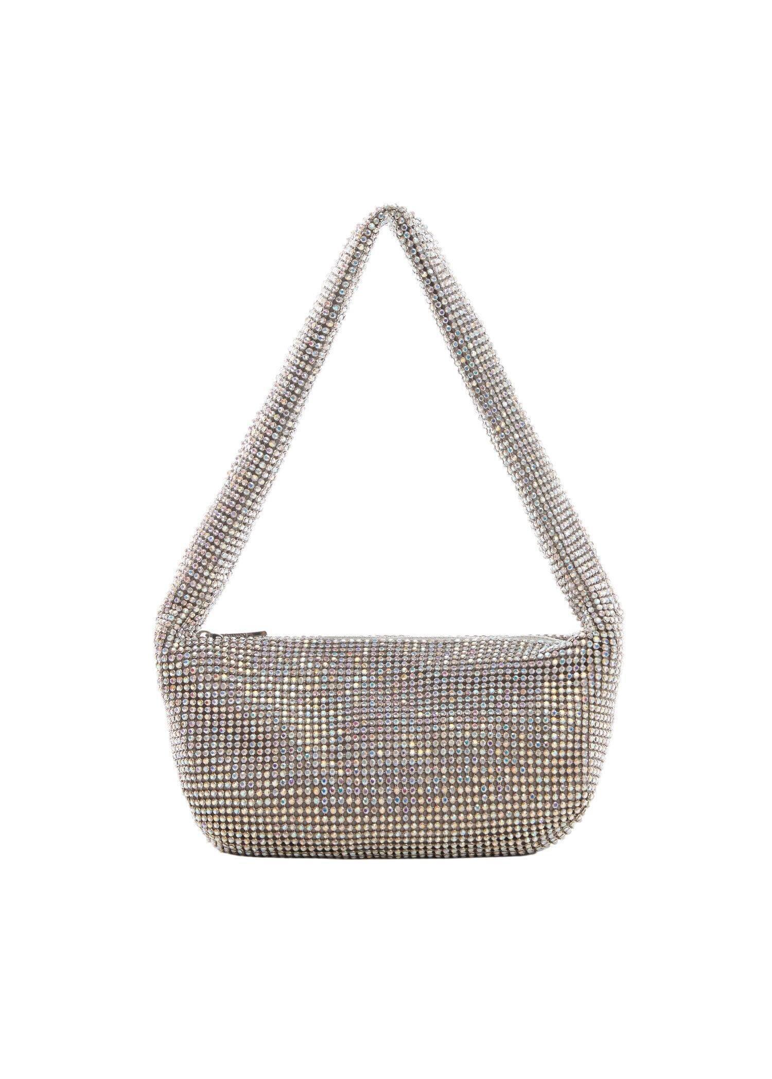 Silver Rhinestone Shoulder Bag, , large image number 2