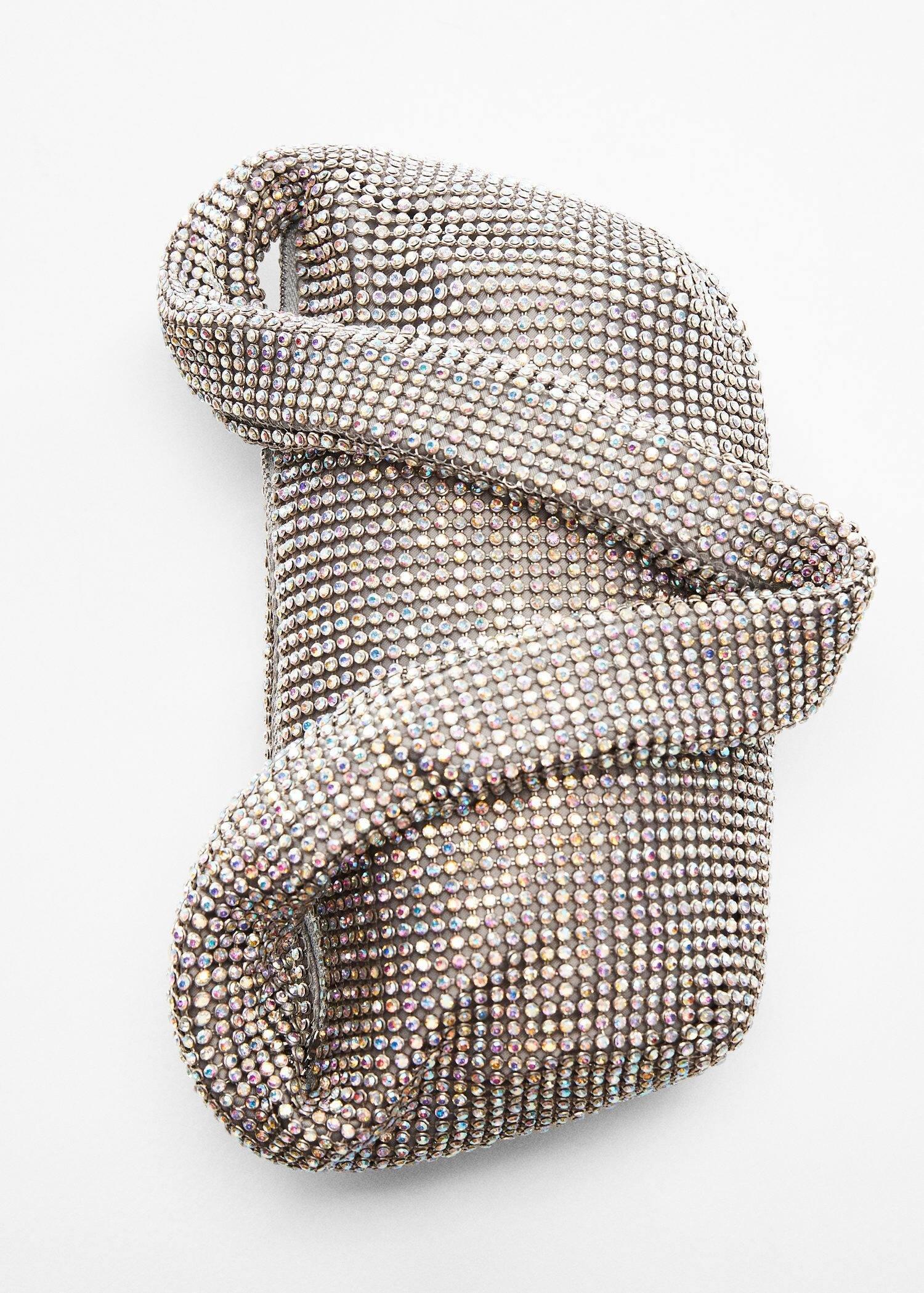 Silver Rhinestone Shoulder Bag, , large image number 3