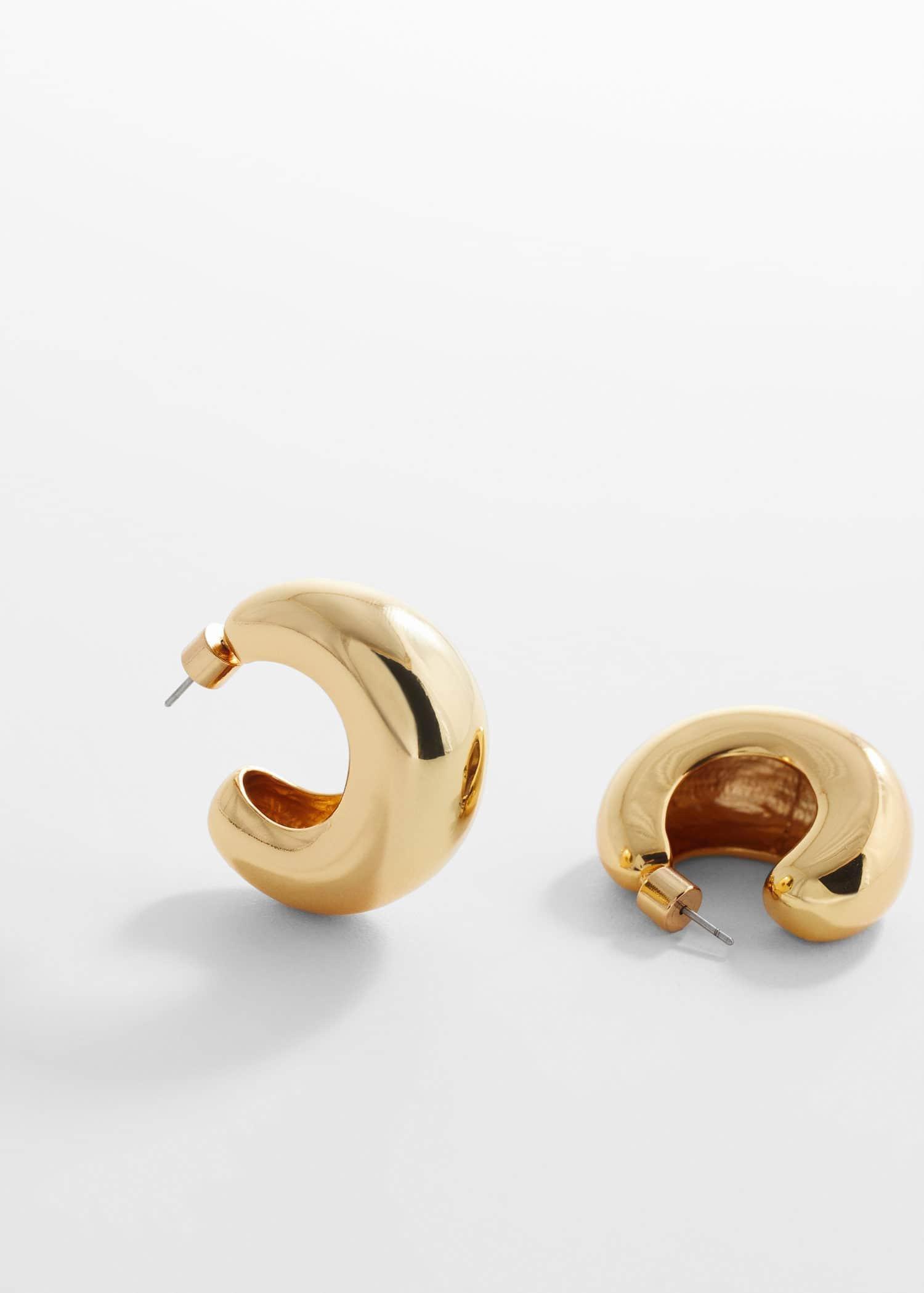 Gold Volume Hoop Earrings, , large image number 1