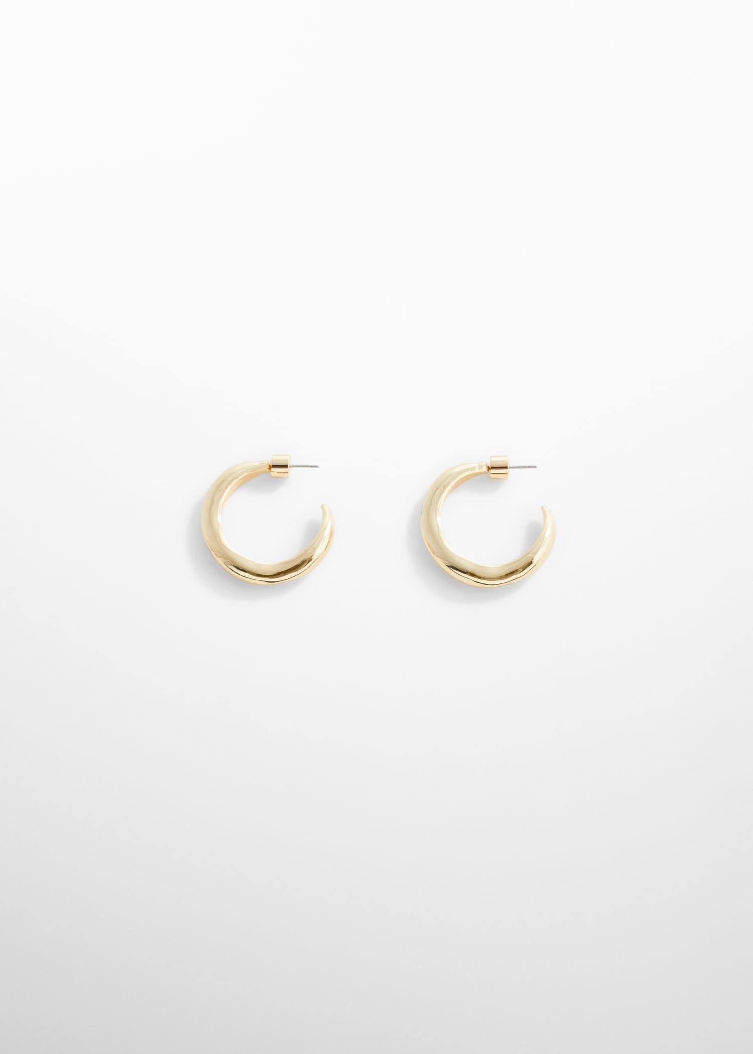 Mango - Gold Twisted Hoop Earrings